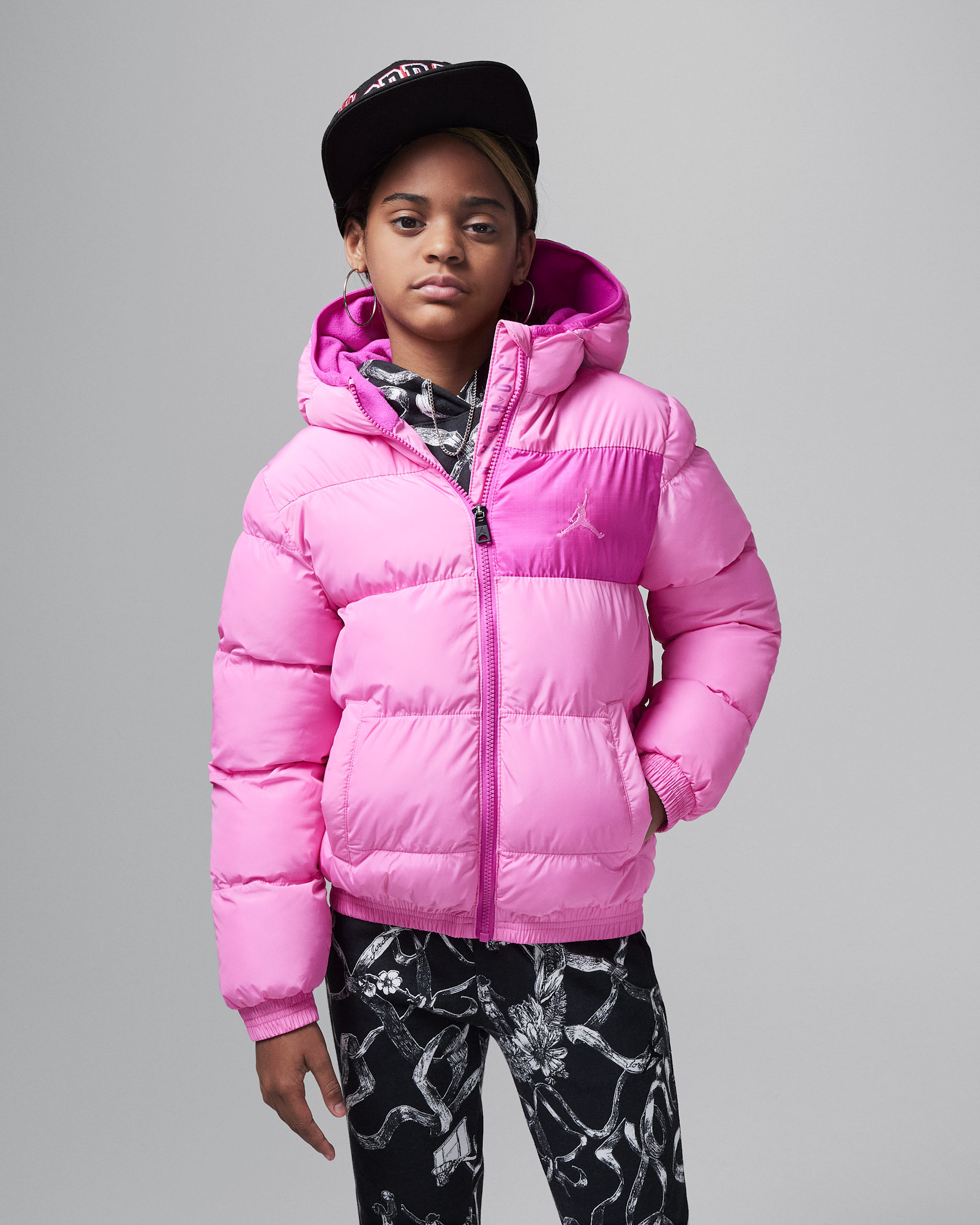 Chamarra acolchada de densidad media para niños talla grande Jordan Essentials - Rosa alegre