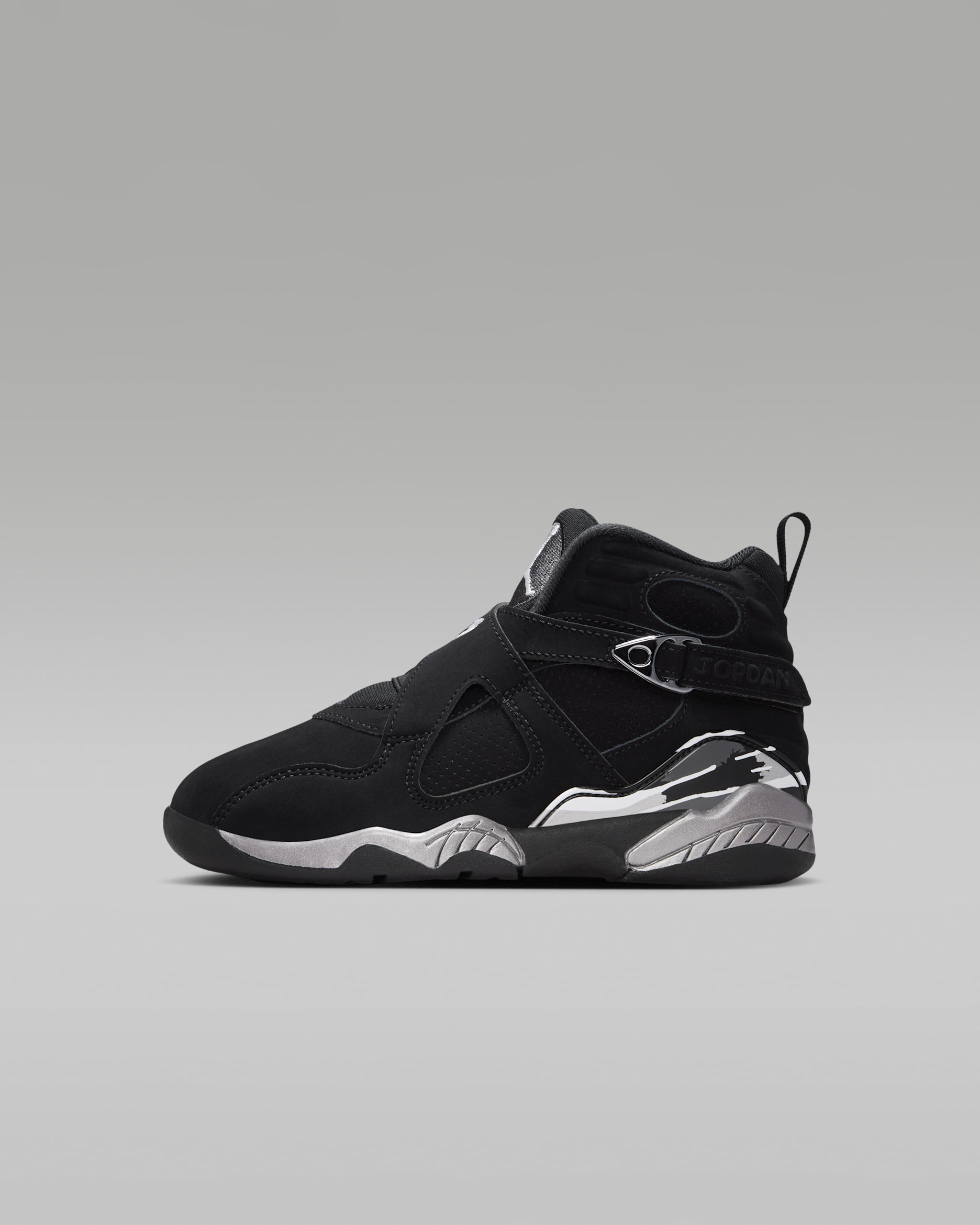 Jordan 8 Retro "Chrome" Little Kids' Shoes - Black/Light Graphite/White