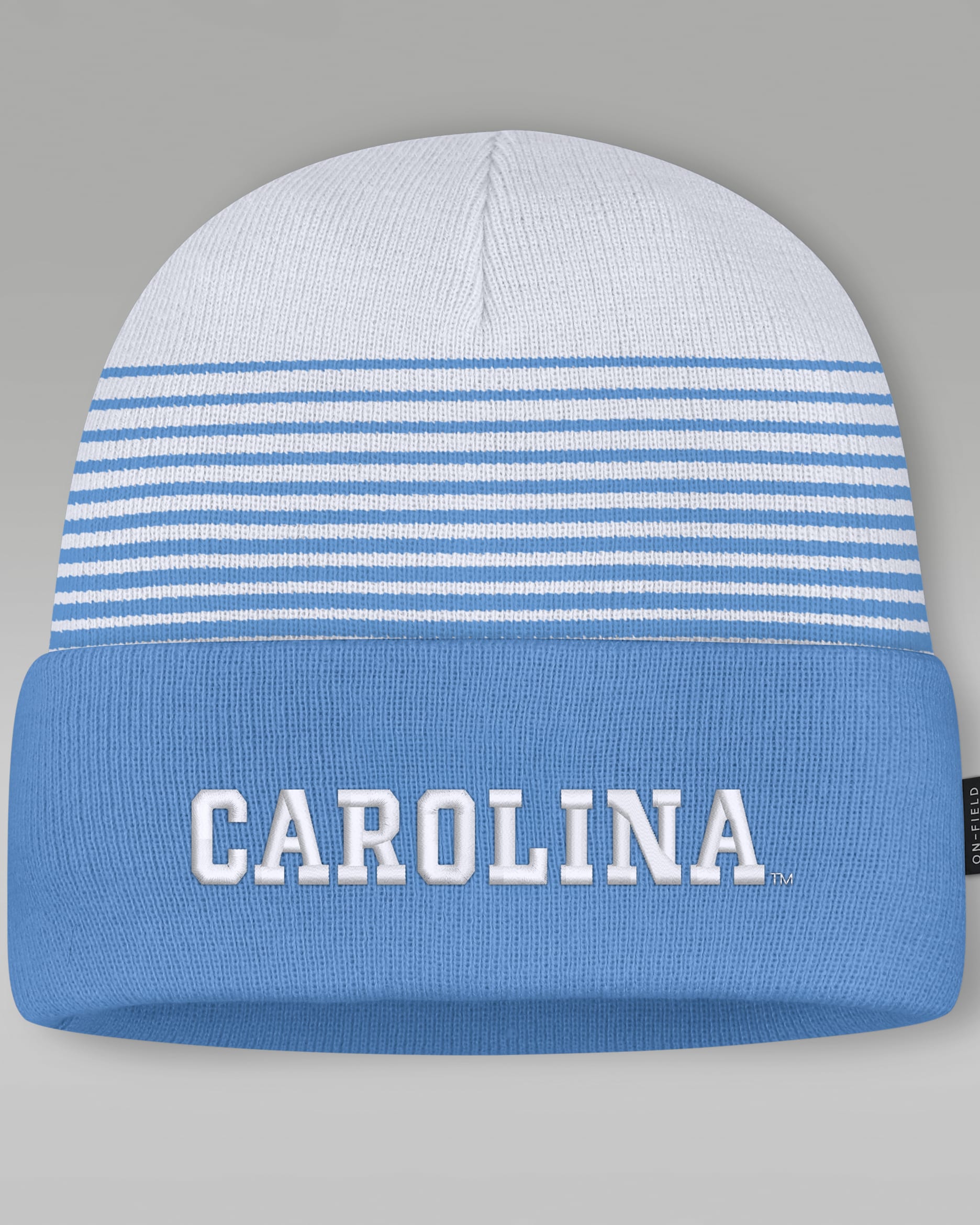 Gorro con dobladillo universitario marca Jordan para hombre North Carolina Sideline Utility - Azul valor/Blanco