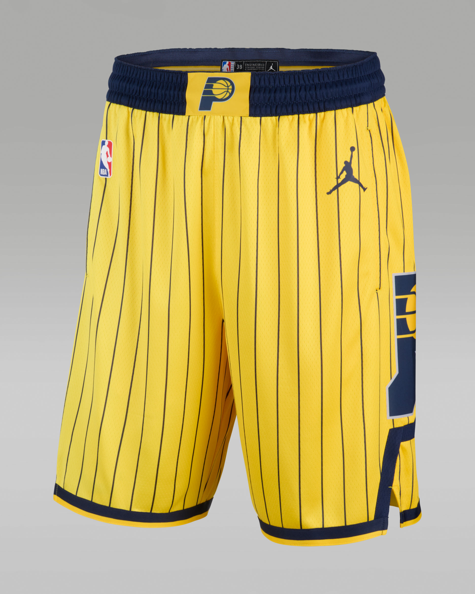 Indiana Pacers Men's Dri-FIT NBA Swingman Shorts - Yellow Strike/College Navy