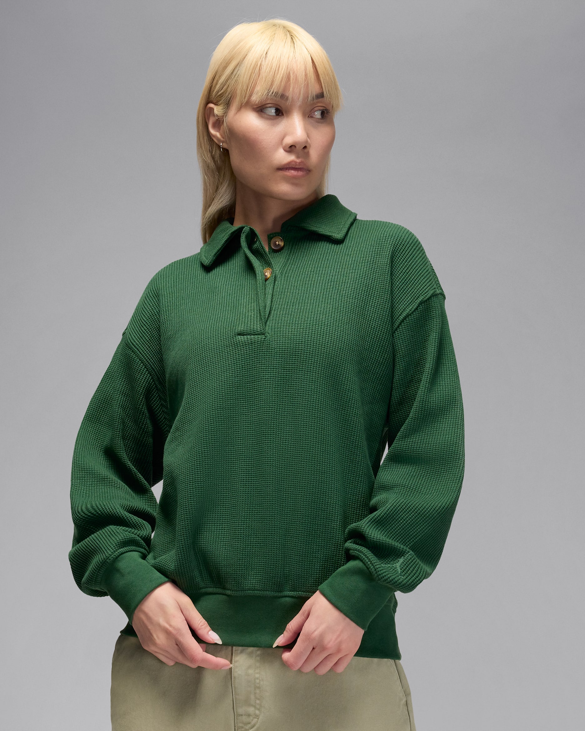 Jordan Flight Women's Long-Sleeve Waffle Top - Fir