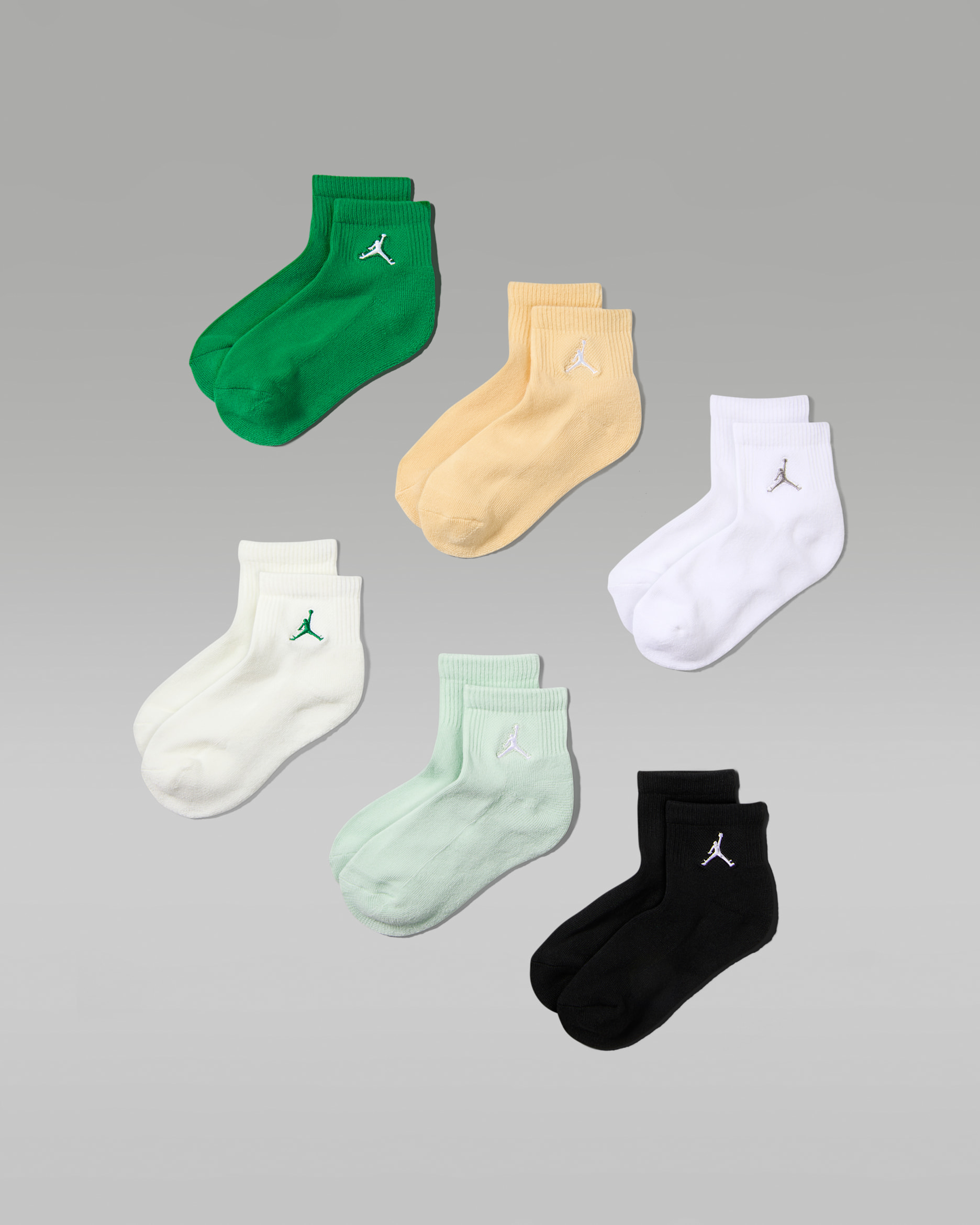 Jordan Everyday Essentials Kids' Ankle Socks (6 Pairs) - Lucky Green