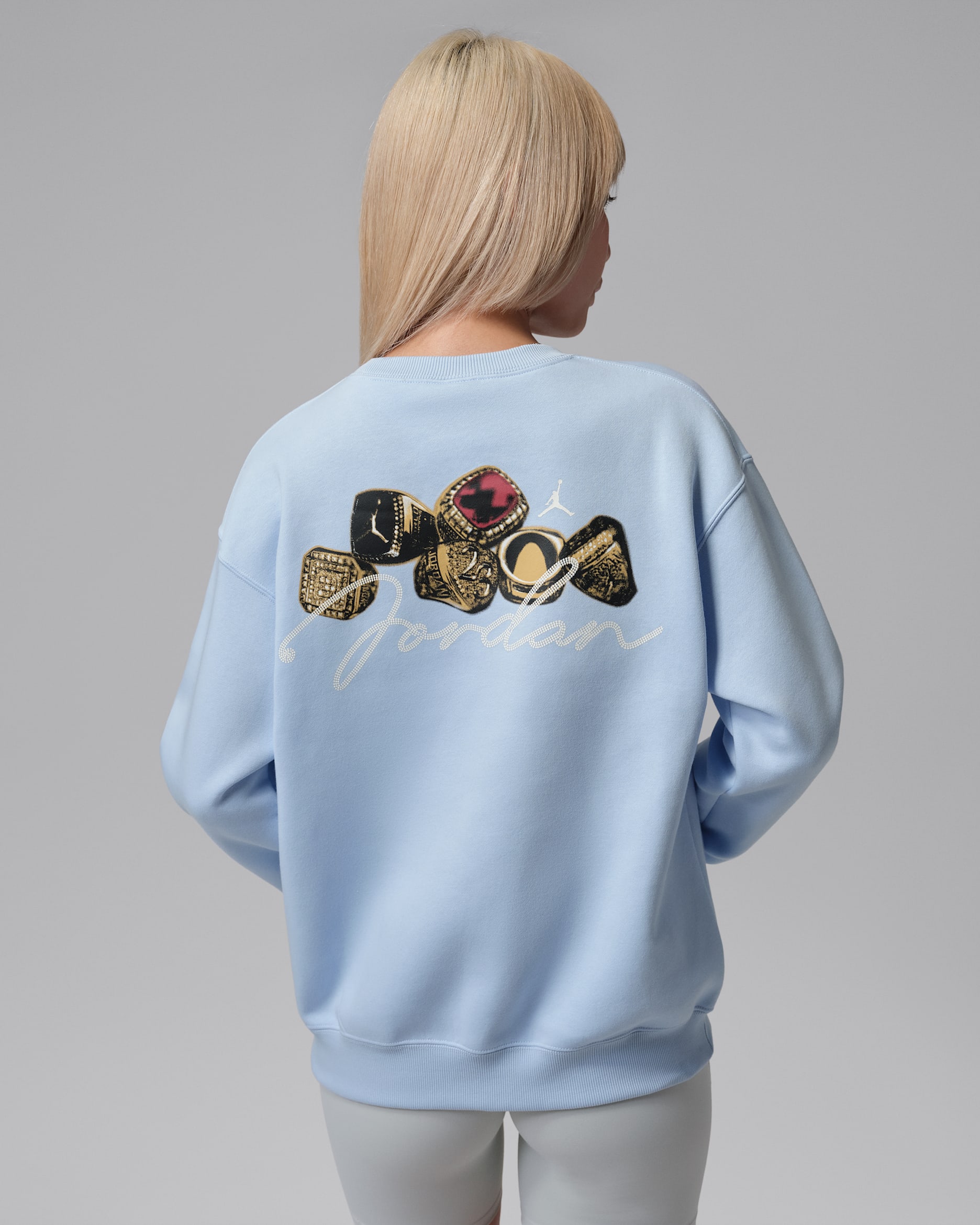 Jordan Brooklyn Fleece Women's Crew-Neck Sweatshirt - Hydrogen Blue/Sail