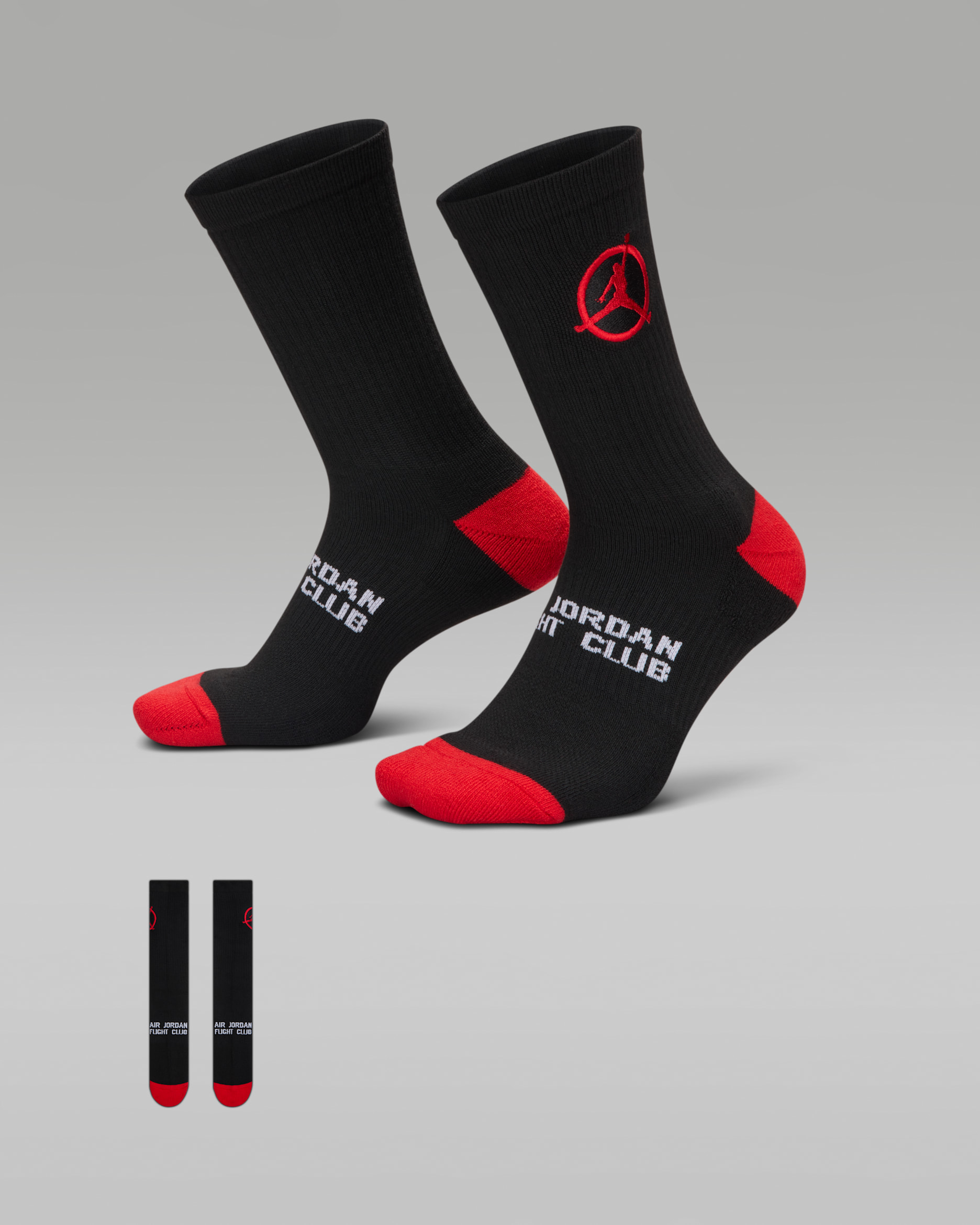 Jordan Flight Club gepolsterte Crew-Socken - Schwarz/University Red/University Red