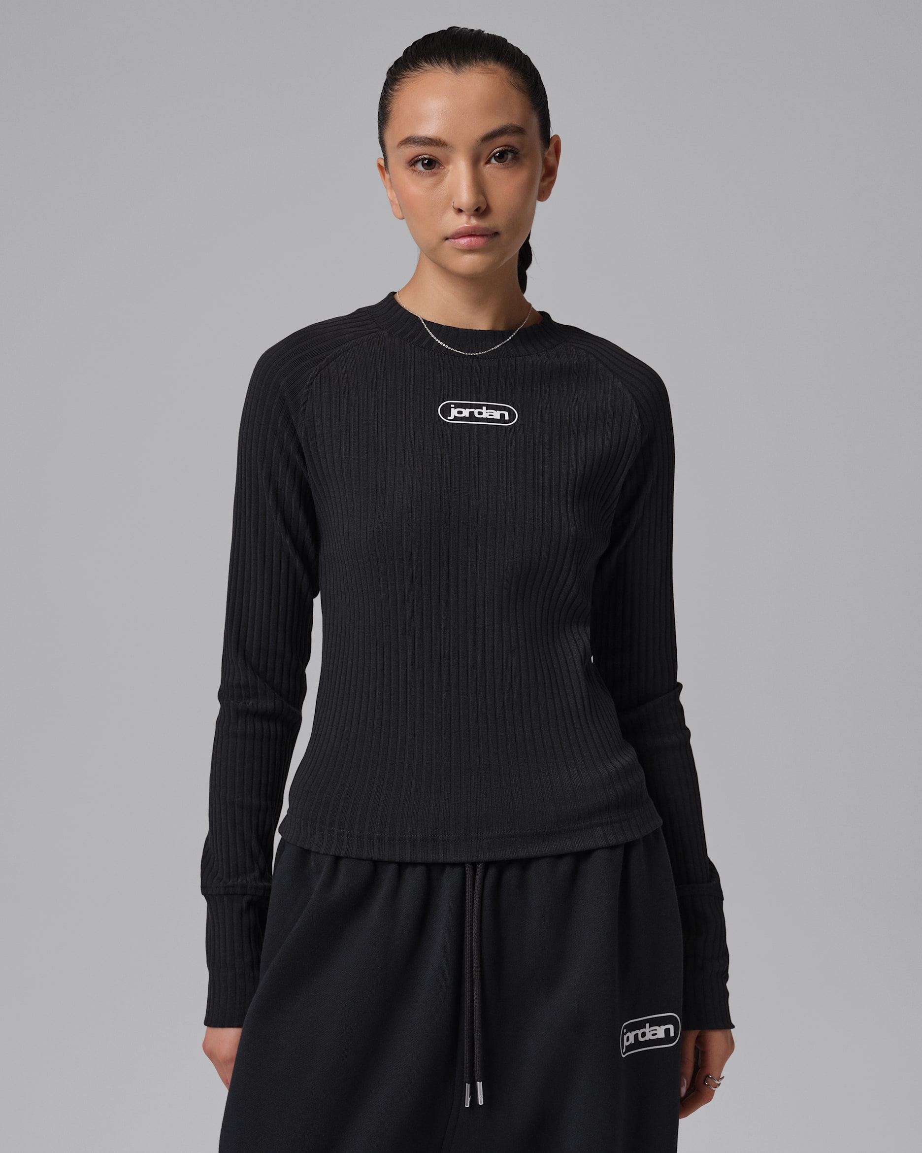 Jordan Flight Women's Long-Sleeve Top - Black/Sail