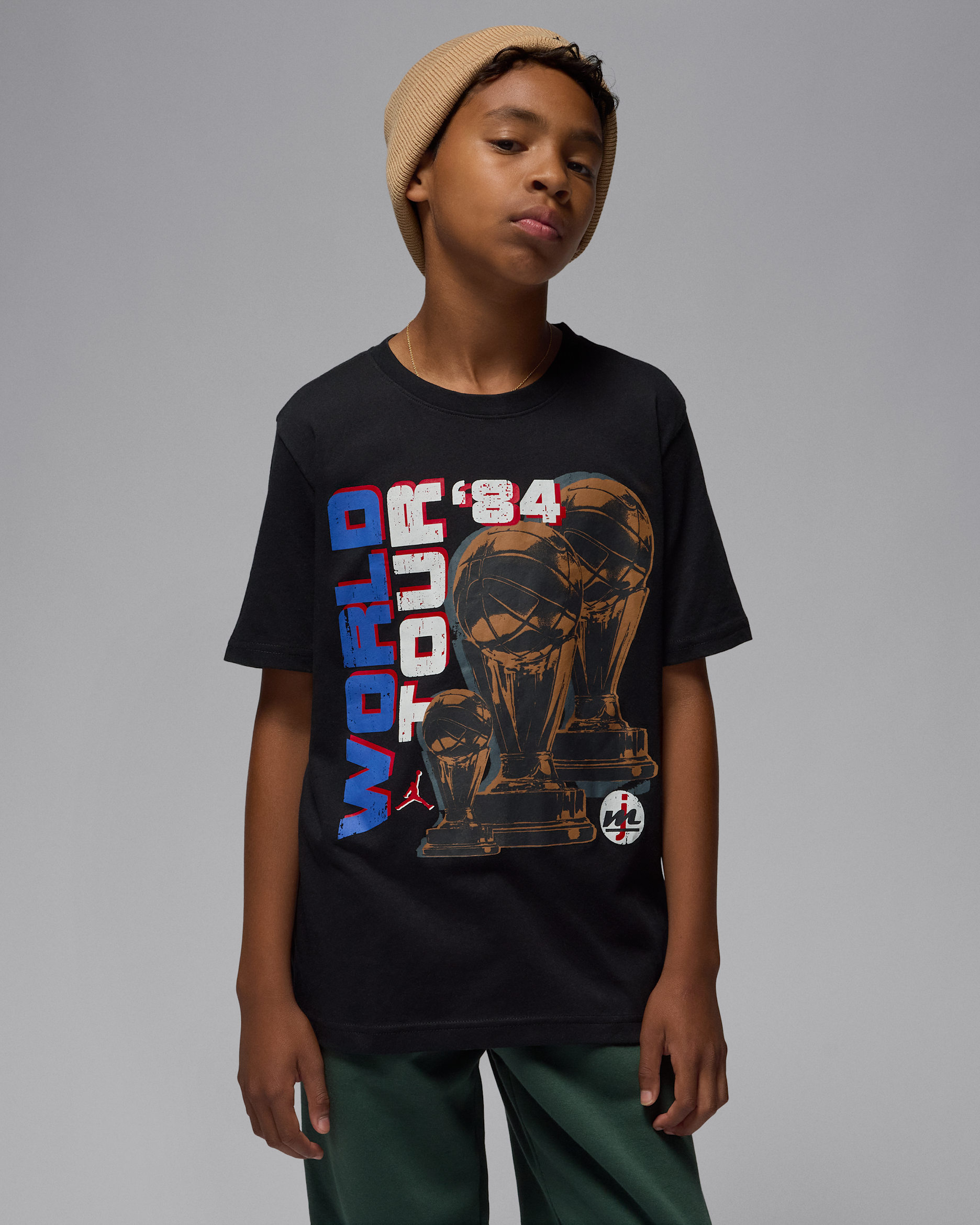 Playera con gráfico Tour para niños talla grande Jordan - Negro