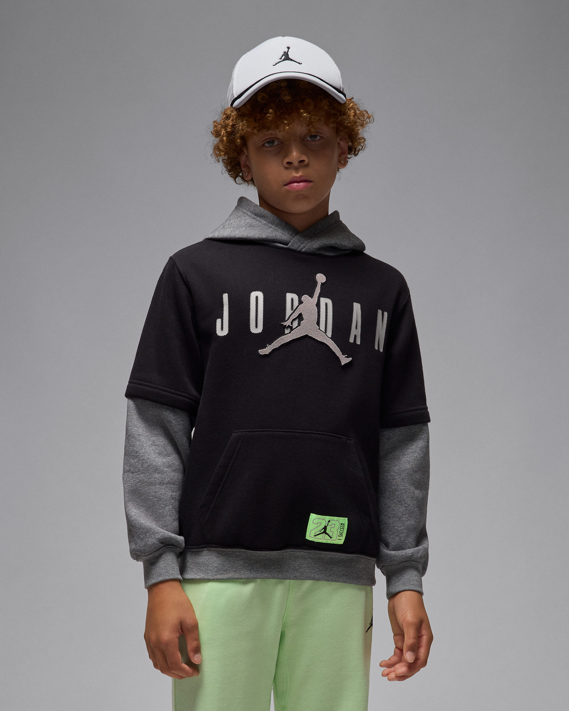 Sudadera con gorro sin cierre Future Flight para niños talla grande Jordan - Negro