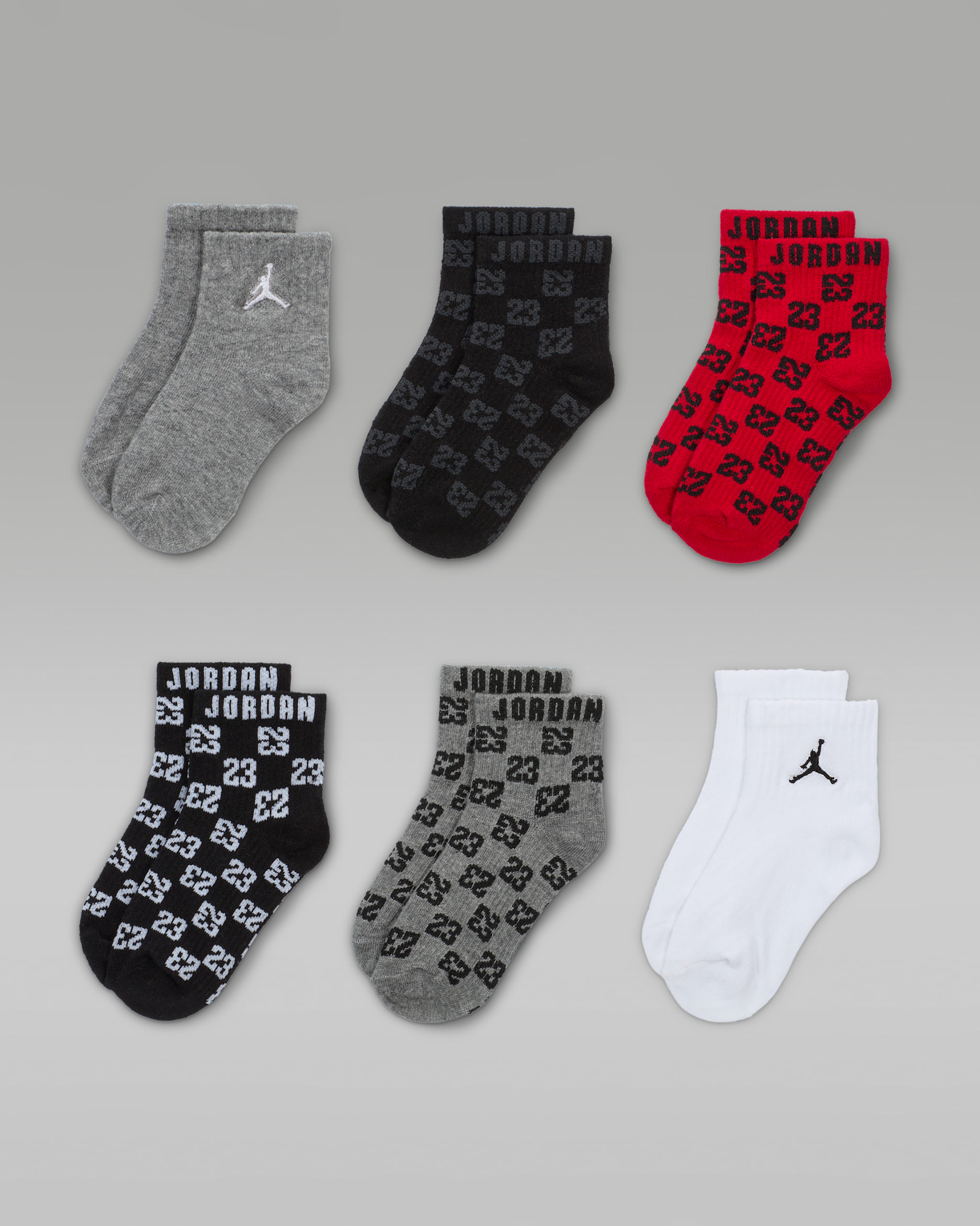 Jordan Baby/Toddler Socks (6 Pairs) - Black
