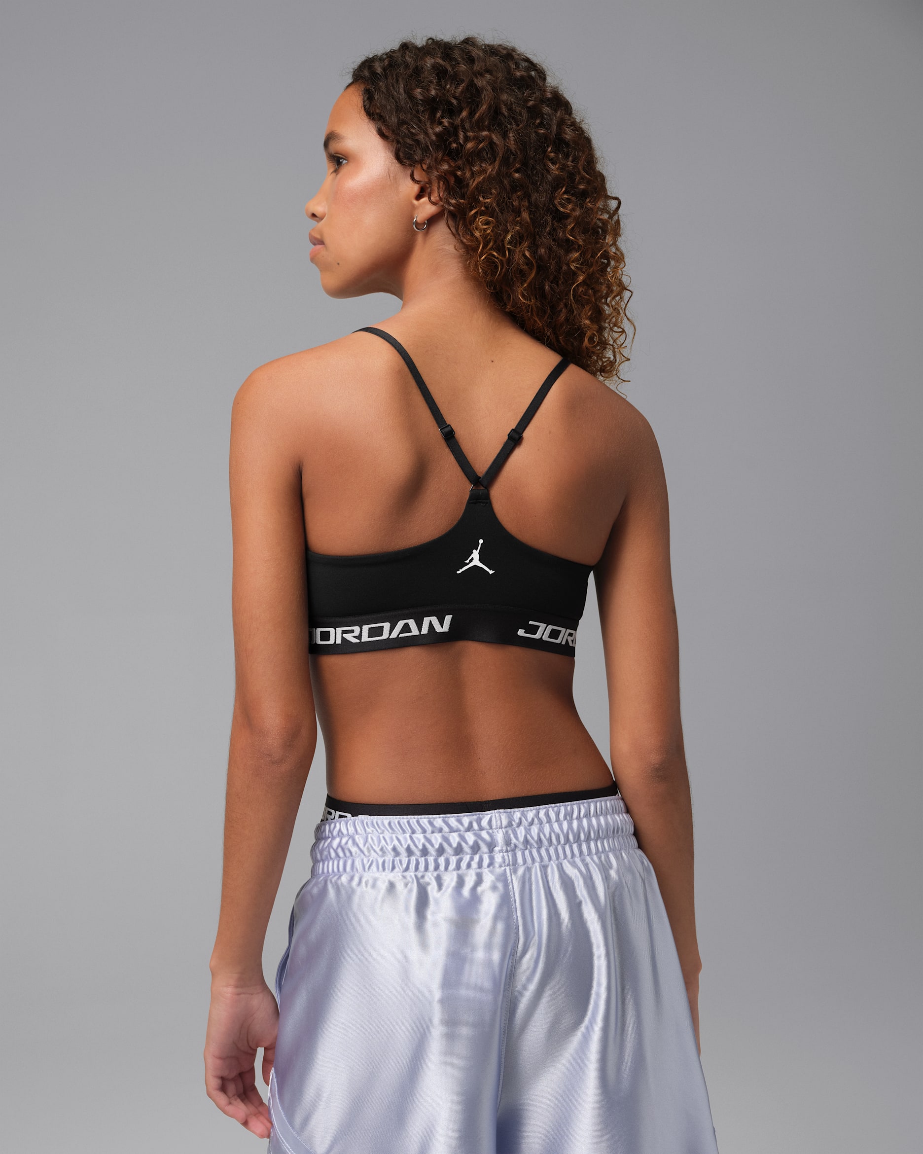 Jordan Sport Essentials Women's Padded Adjustable Sports Bra - Black/Black/White/White