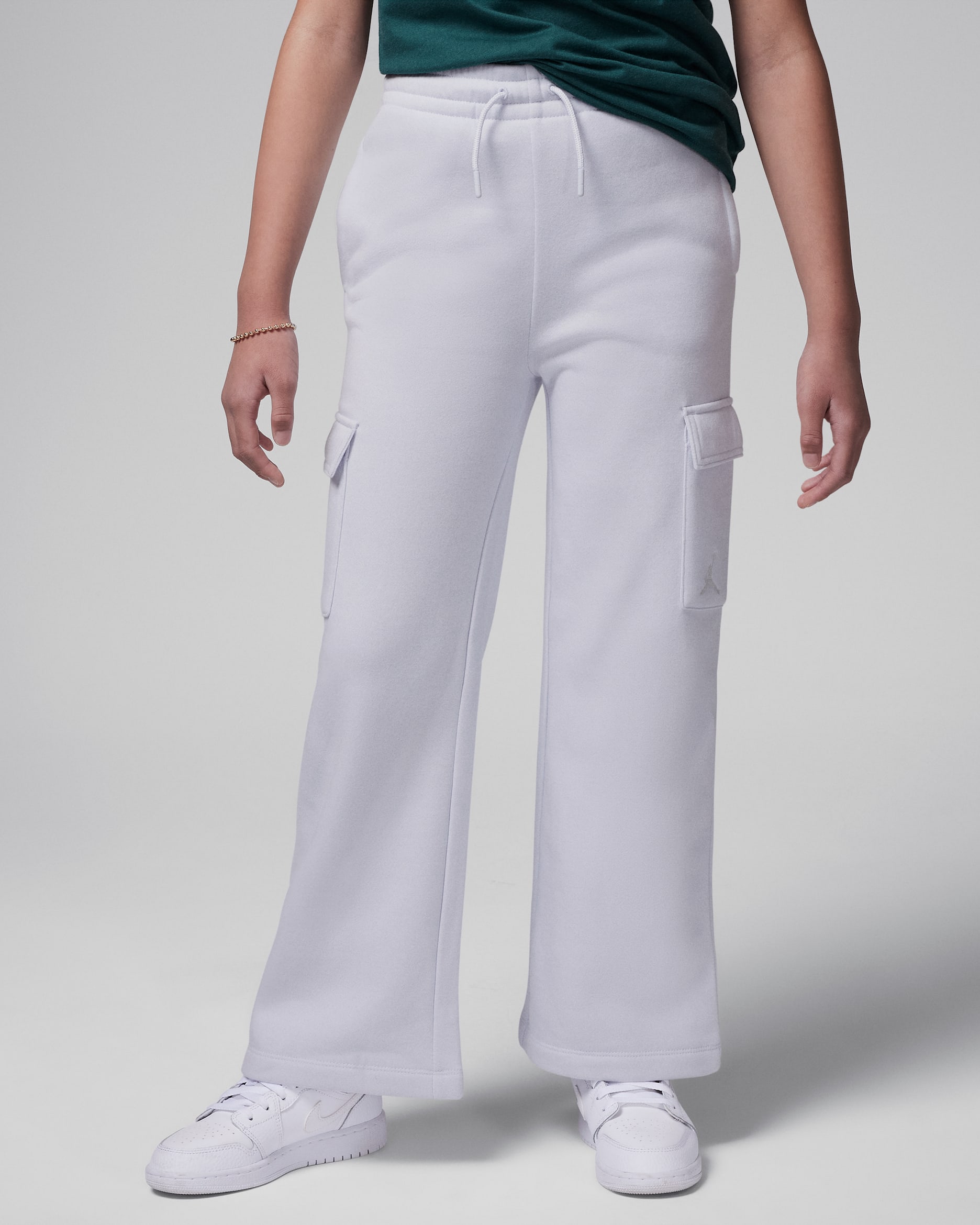 Pants cargo de tejido Fleece para niños talla grande Jordan Y2K - Gris fútbol