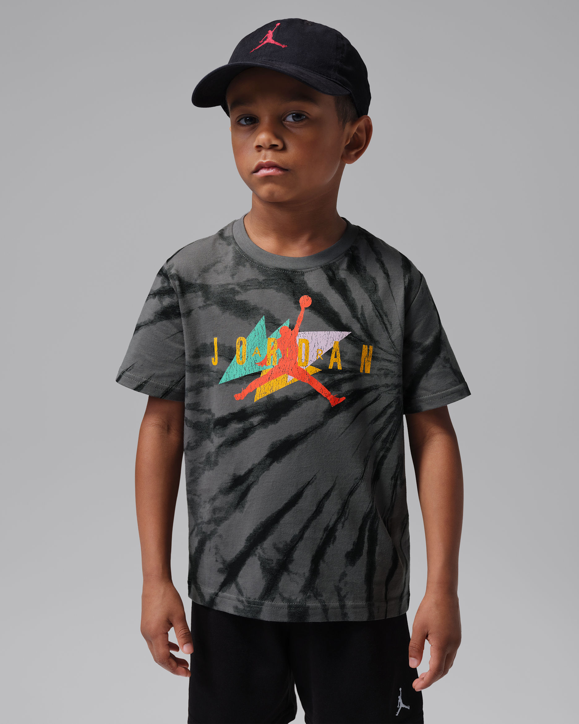 Jordan Little Kids' Geo Tie Dye T-Shirt - Iron Grey