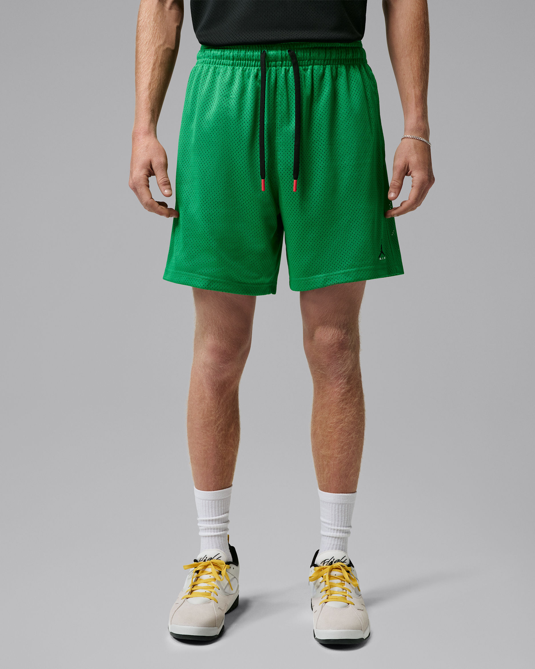 Męskie spodenki z siateczki Jordan Brooklyn - Lucky Green/Czerń