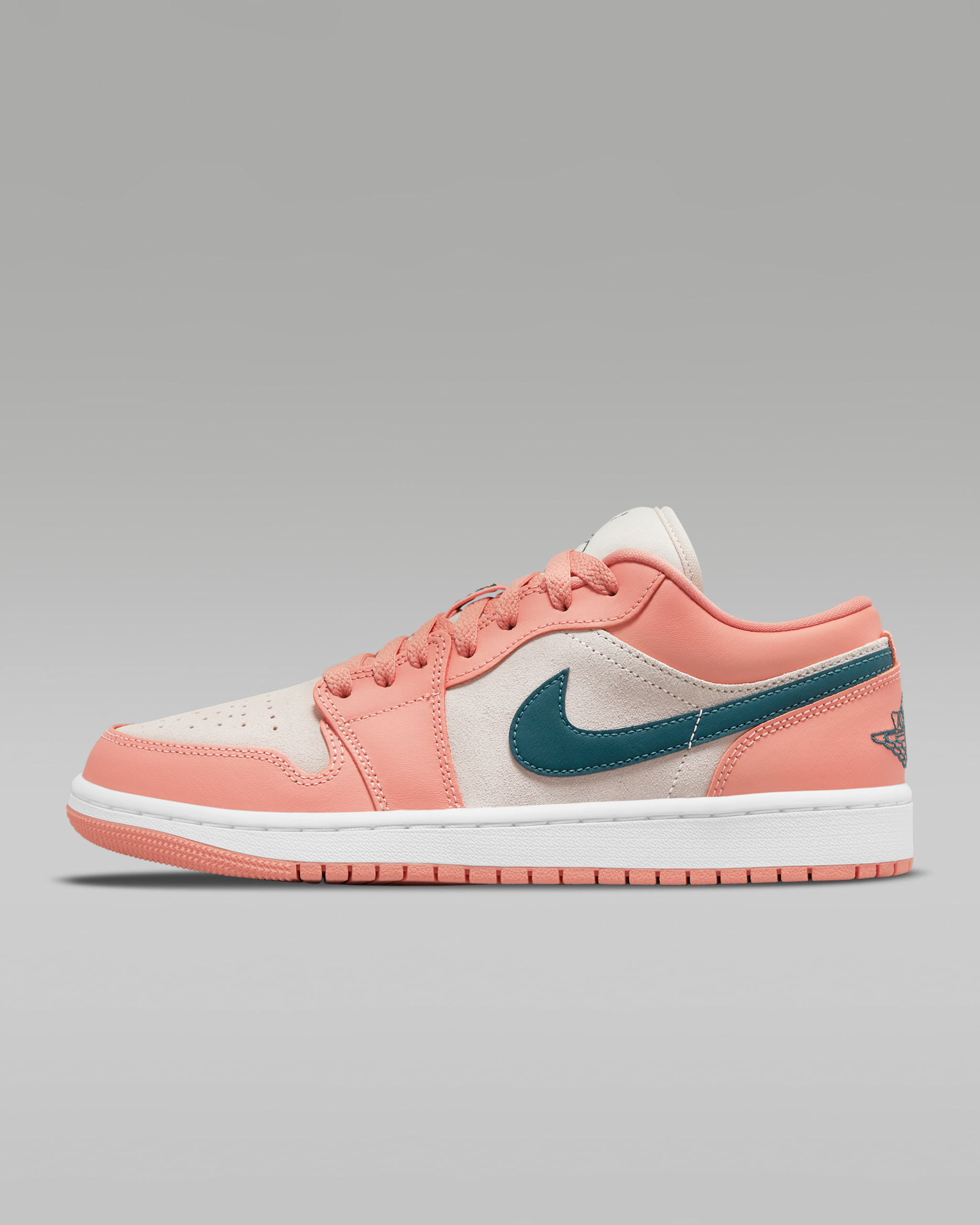 Air Jordan 1 Low Women's Shoes - Light Madder Root/Light Orewood Brown/Dark Teal Green