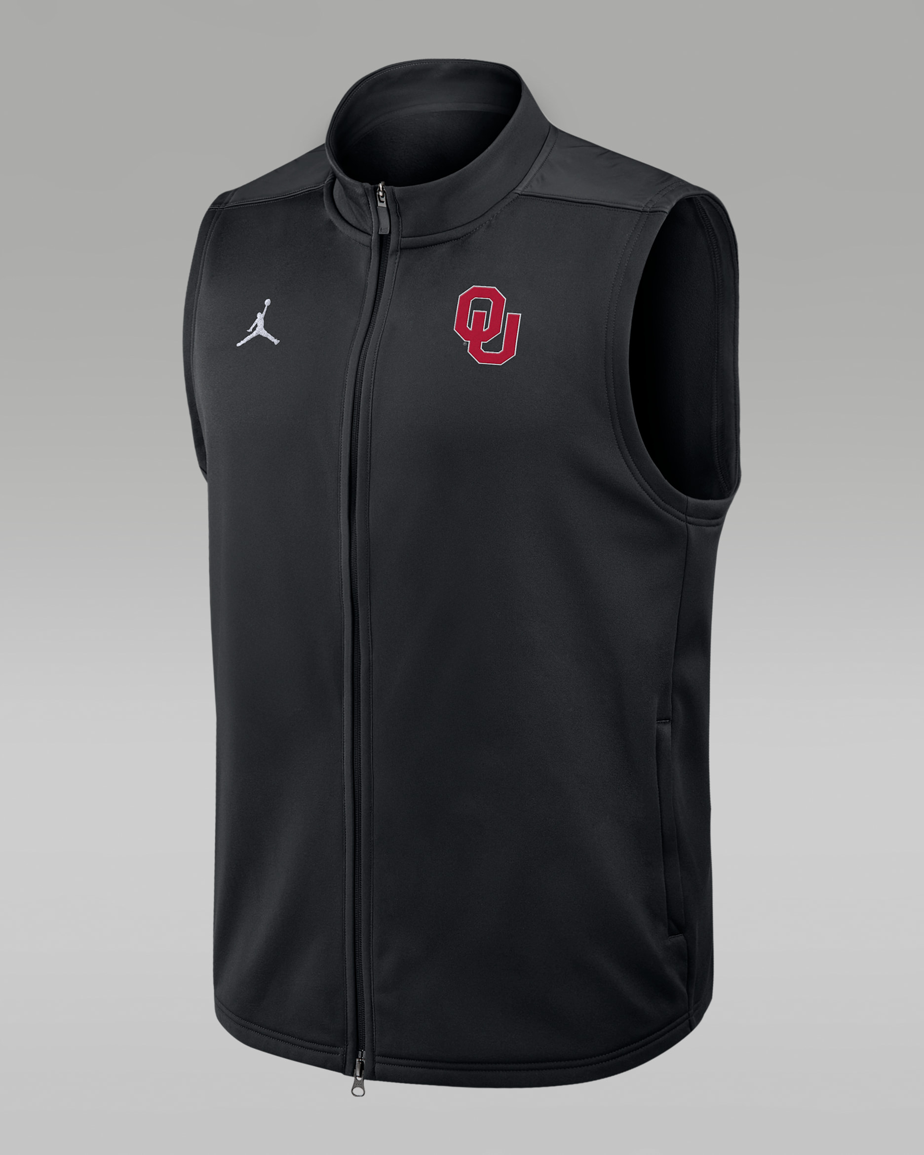 Chaleco con cierre completo universitario marca Jordan Therma-FIT para hombre Oklahoma Victory - Negro
