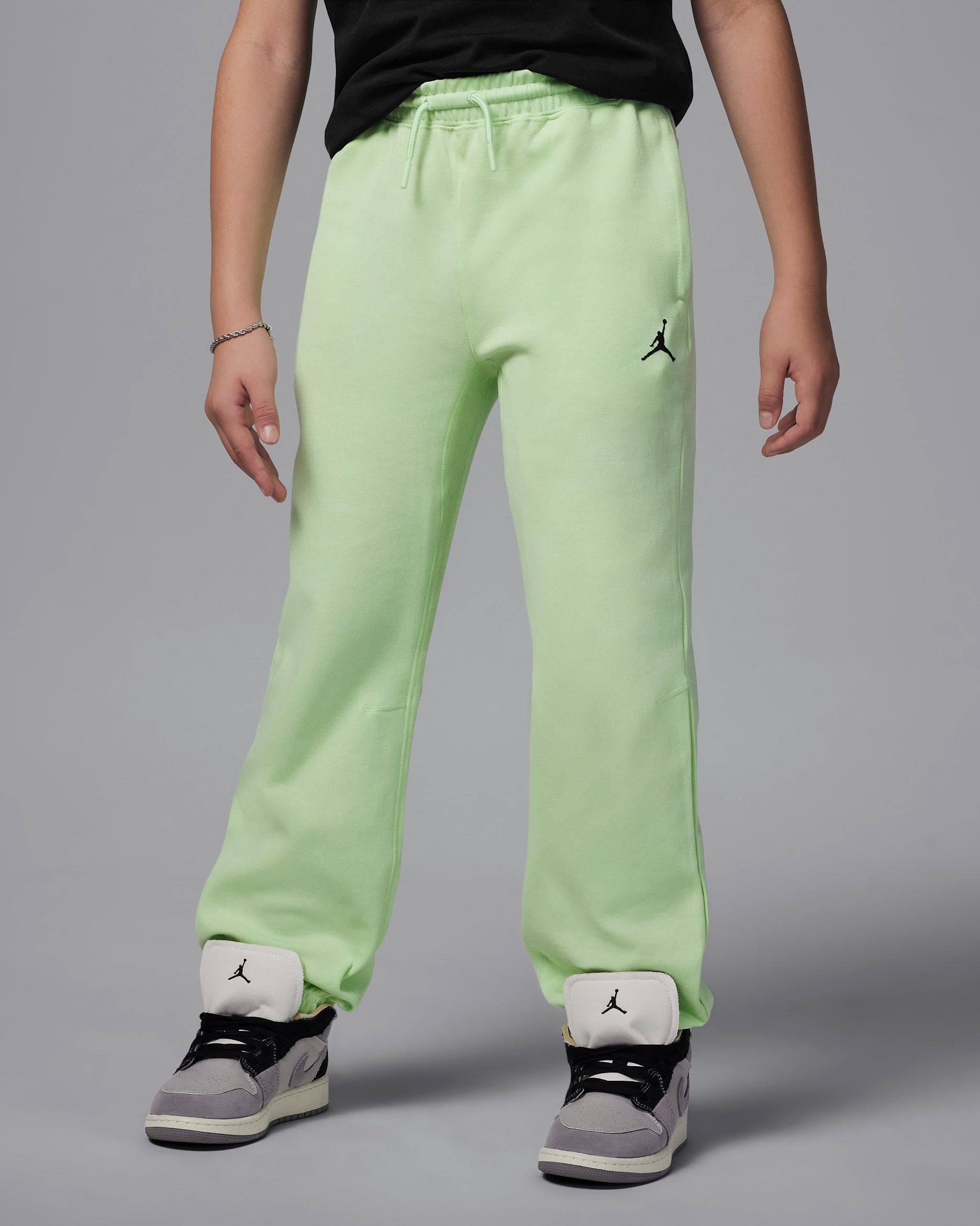 Jordan Dri-FIT Sport Big Kids' Statement Hoop Fleece Pants - Vapor Green
