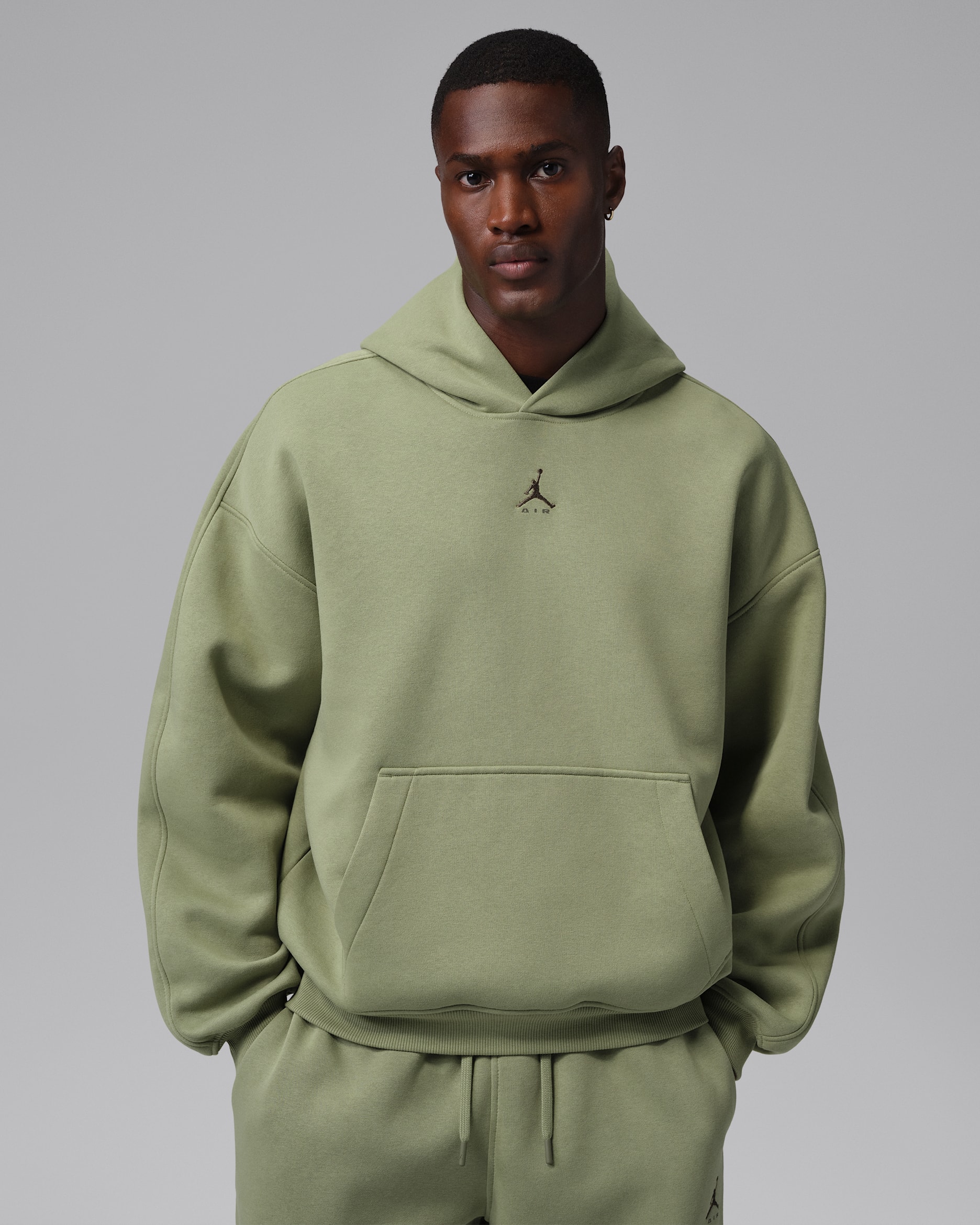Jordan Brooklyn Oversize-Hoodie aus Fleece (Herren) - Alligator/Medium Olive