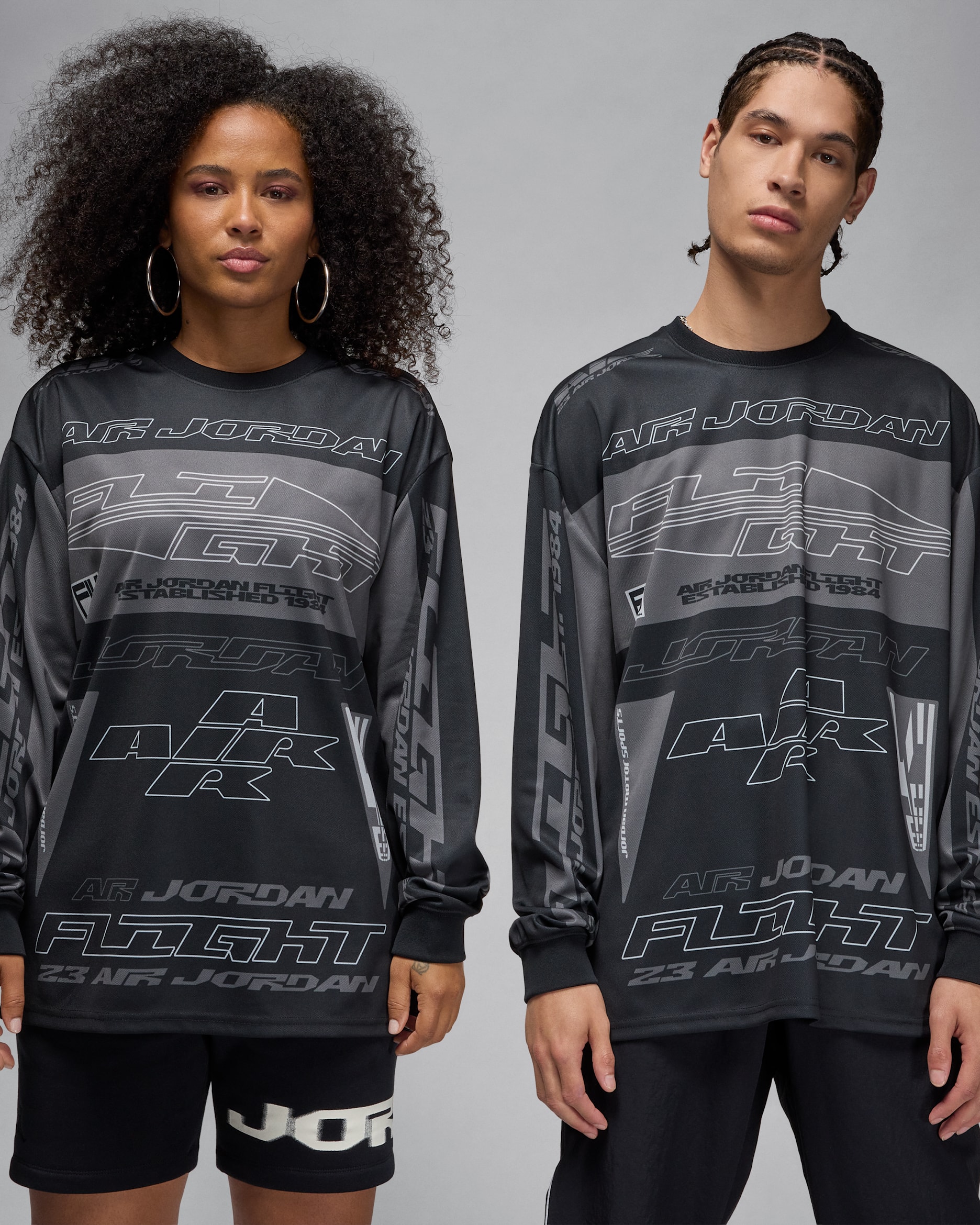 Jordan MVP Men's Printed Long-Sleeve Top - Black/Mineral Slate/Black