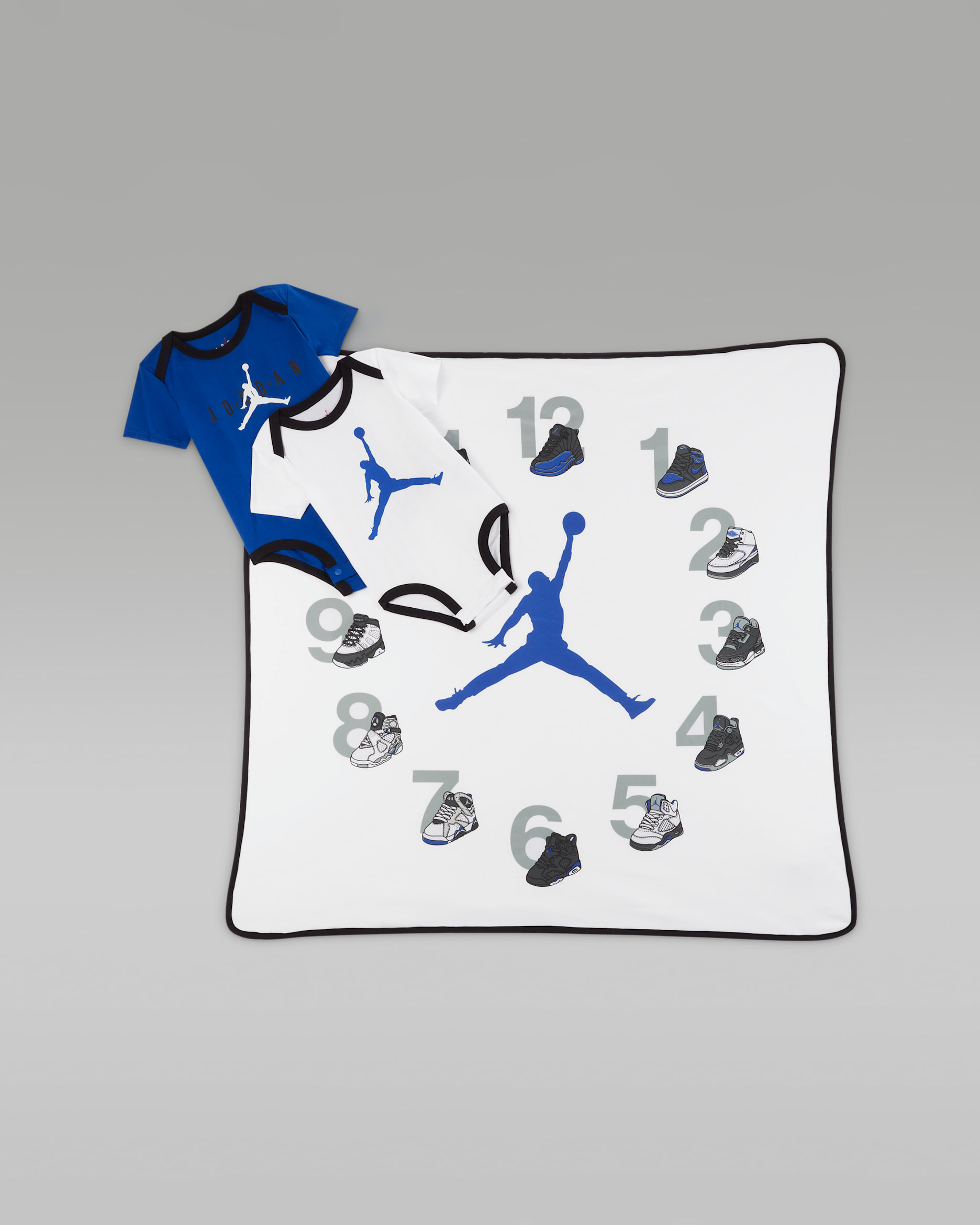 Jordan Milestone Baby (0-9M) Bodysuit Set (3-Pack) - Racer Blue