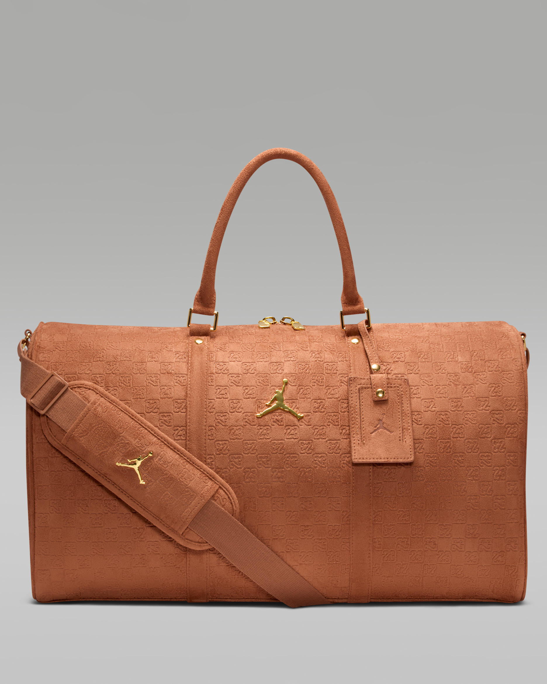 Jordan Suede Monogram Duffel (40L) - Cognac