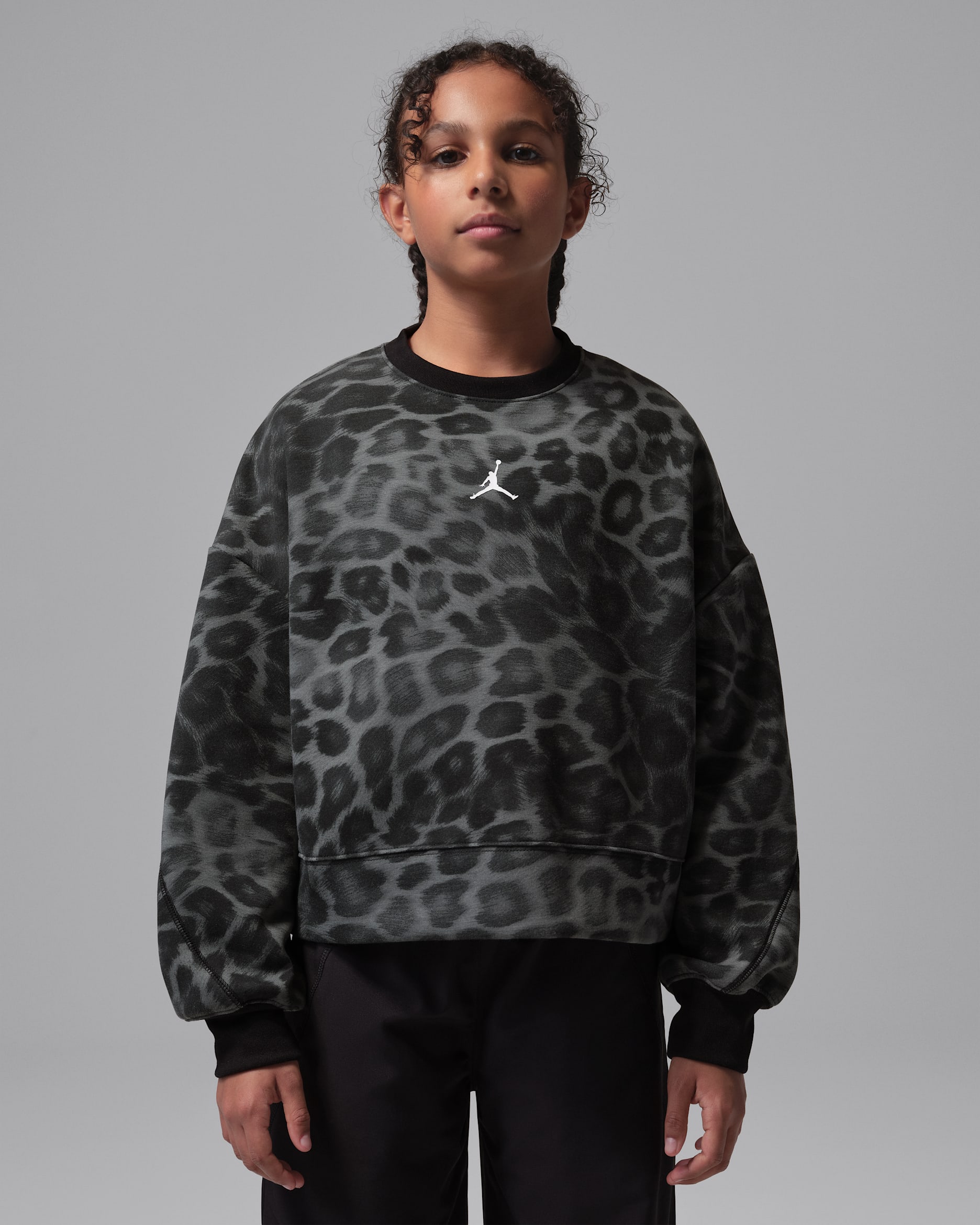 Jordan Perform Sport Dri-FIT Rundhalsoberteil mit Print (ältere Kinder) - Schwarz