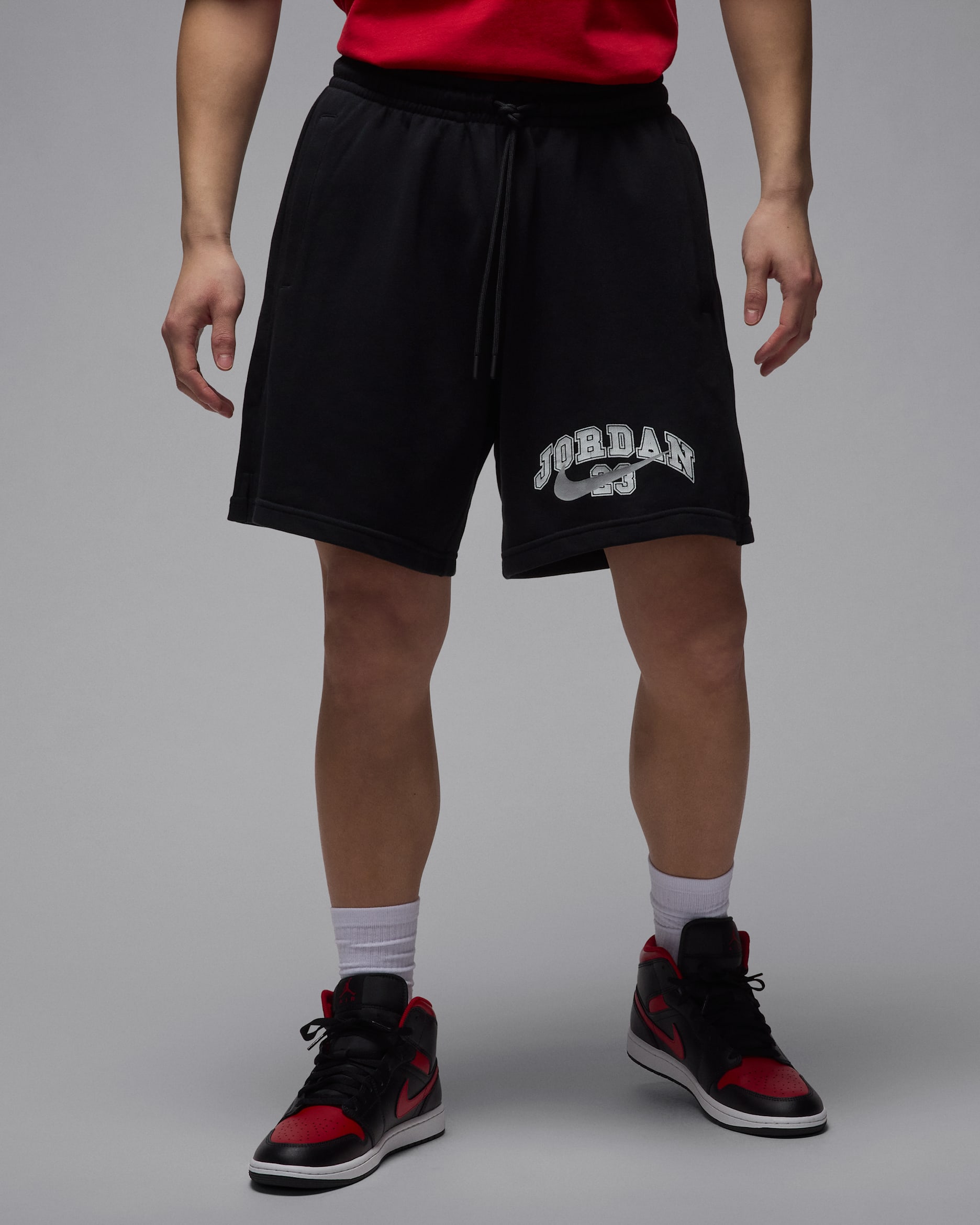 Jordan MVP Men's French Terry Shorts - Black/Light Smoke Grey