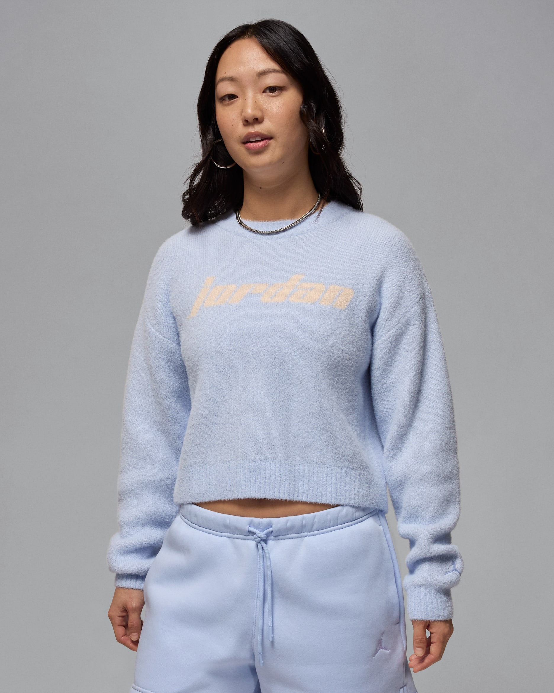 Jordan Women's Sweater - Hydrogen Blue/Guava Ice