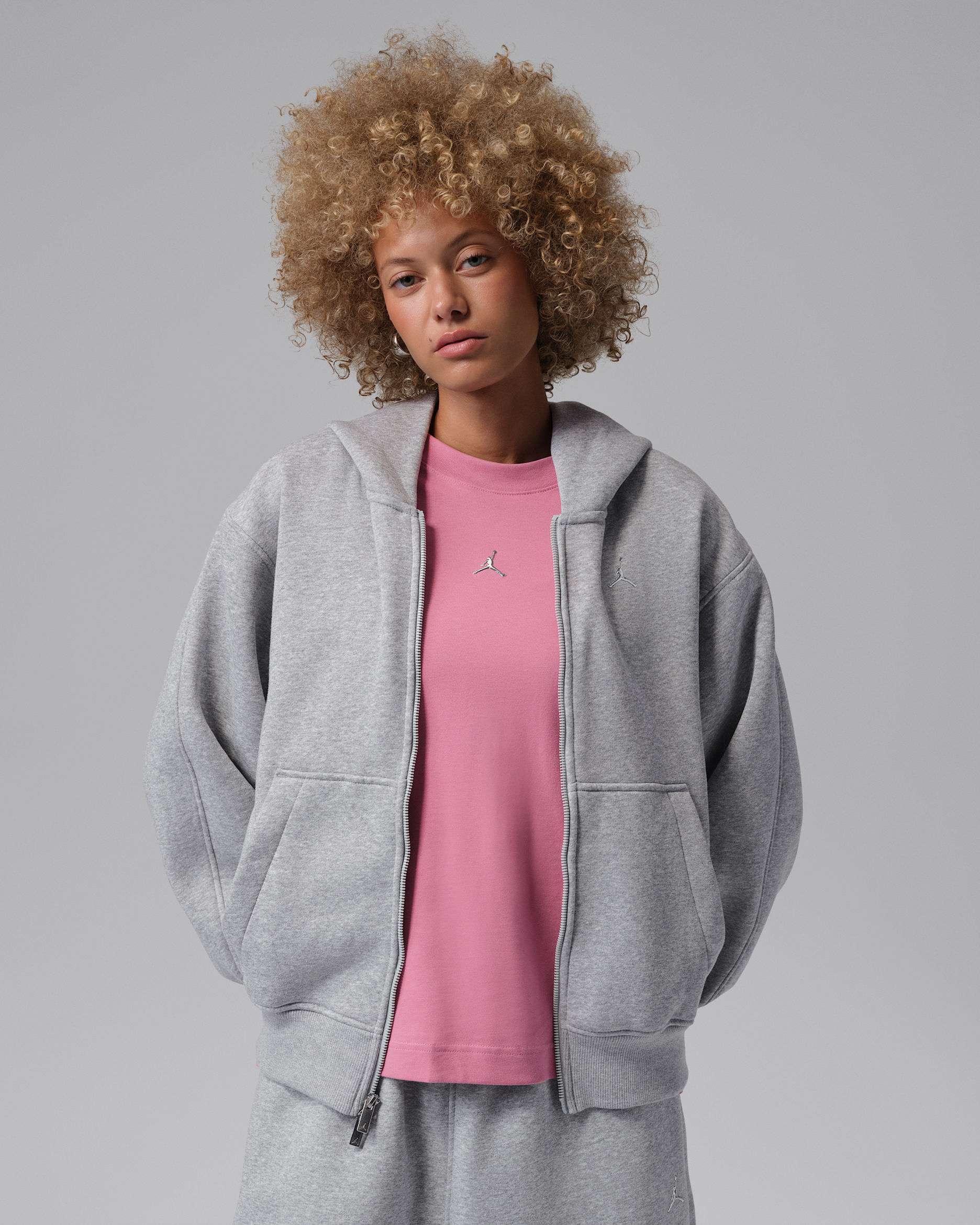 Jordan Brooklyn Women's Full-Zip Hoodie - Dark Grey Heather