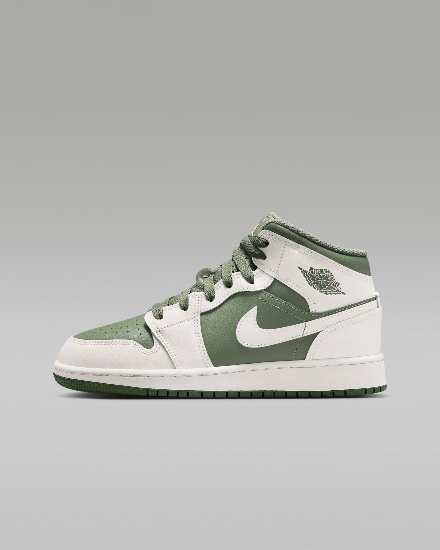 Chaussure Air Jordan 1 Mid pour ado - Summit White/Vintage Lichen