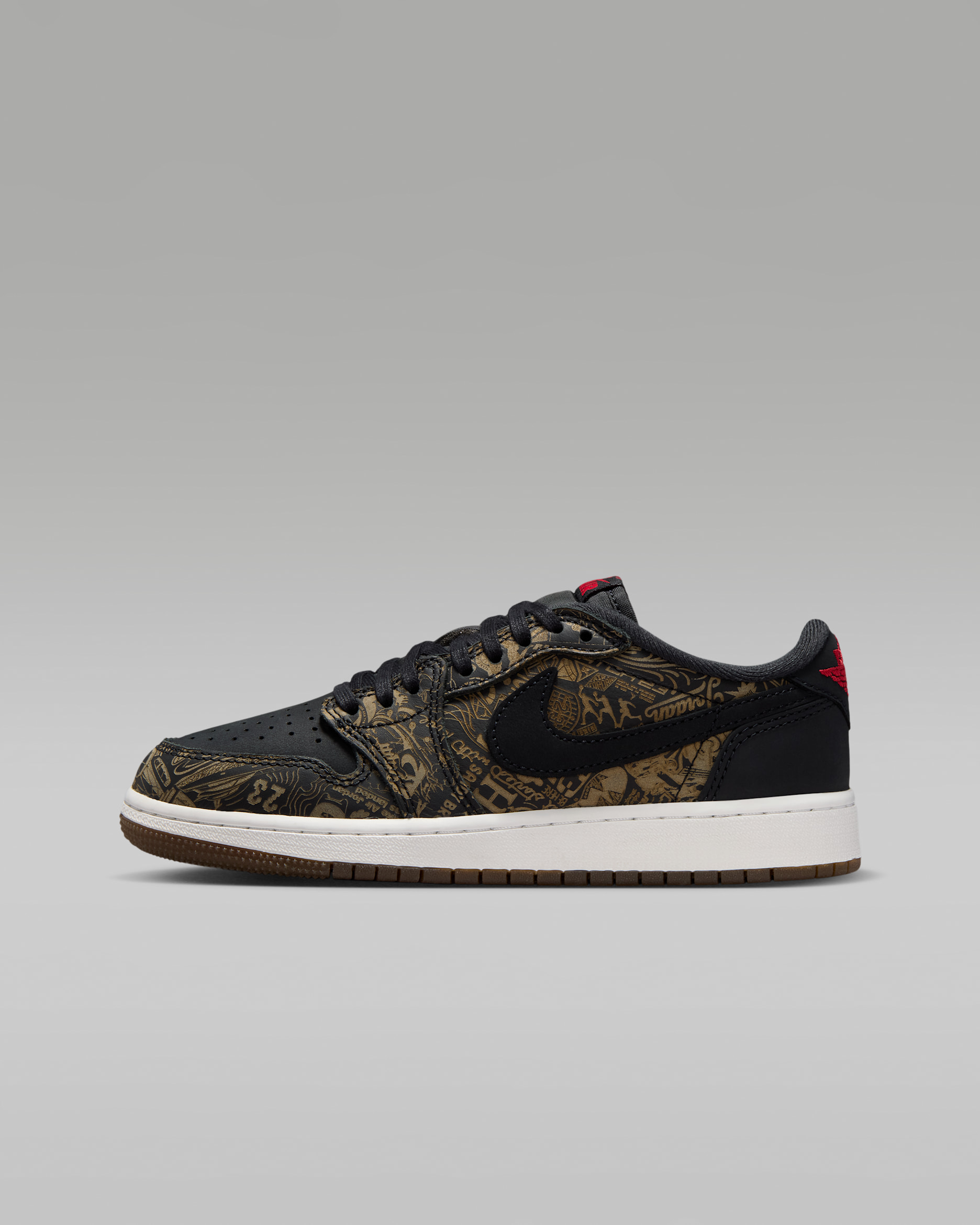 Air Jordan 1 Retro Low OG "Laser" Big Kids' Shoes - Black/Palomino/Summit White/Multi-Color