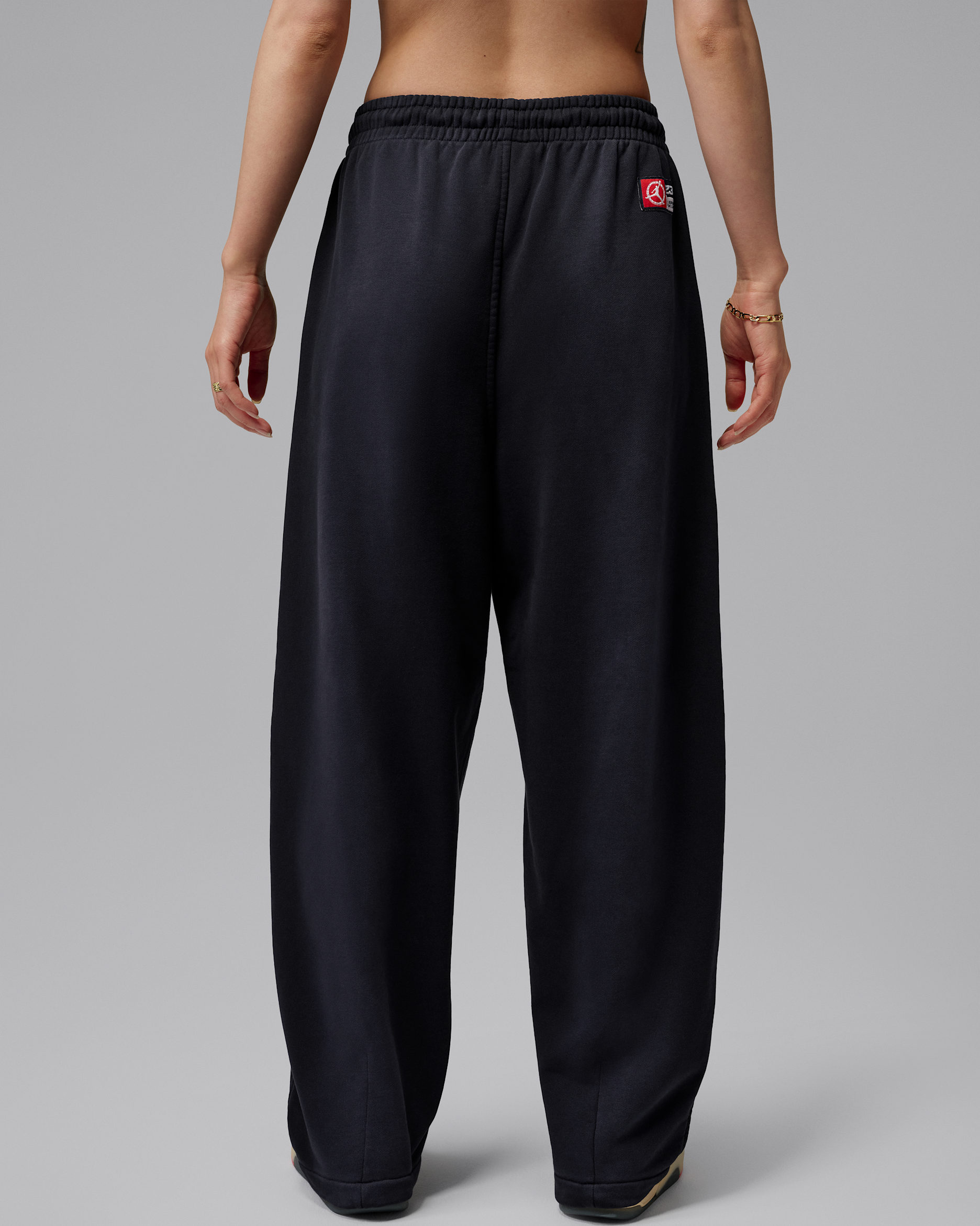 조던 플라이트 플리스 여성 배기 팬츠 - 블랙