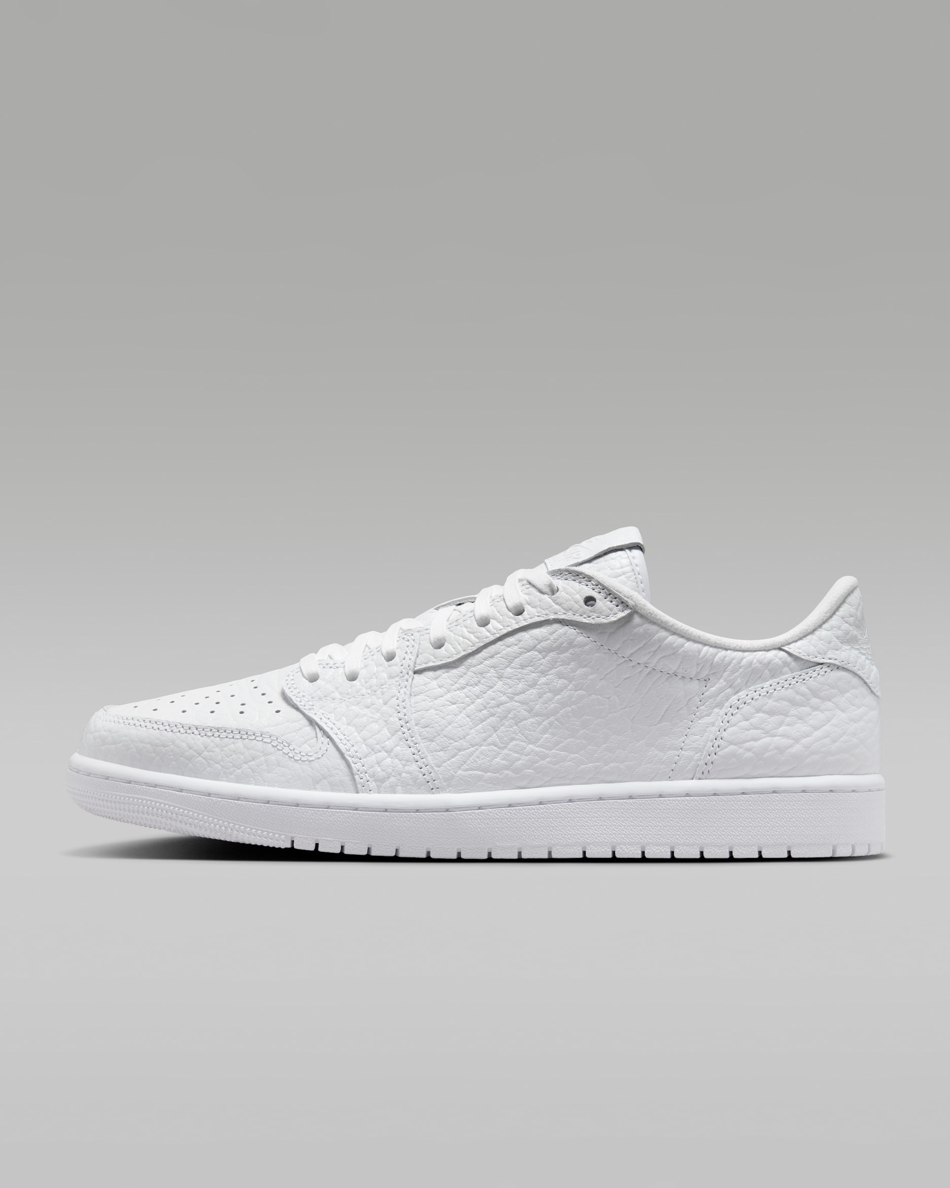 Air Jordan 1 Retro Low Men's No-Swoosh Shoes - White/White/White