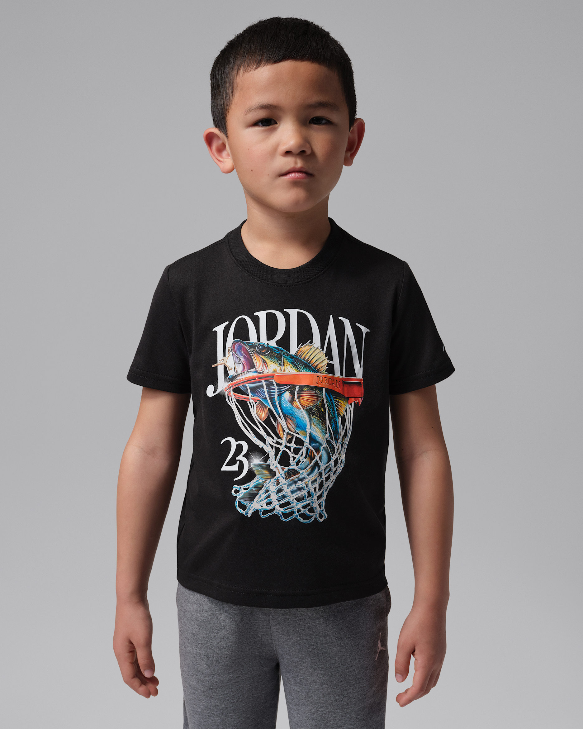 Playera Catch of the Day para niños talla pequeña Jordan - Negro