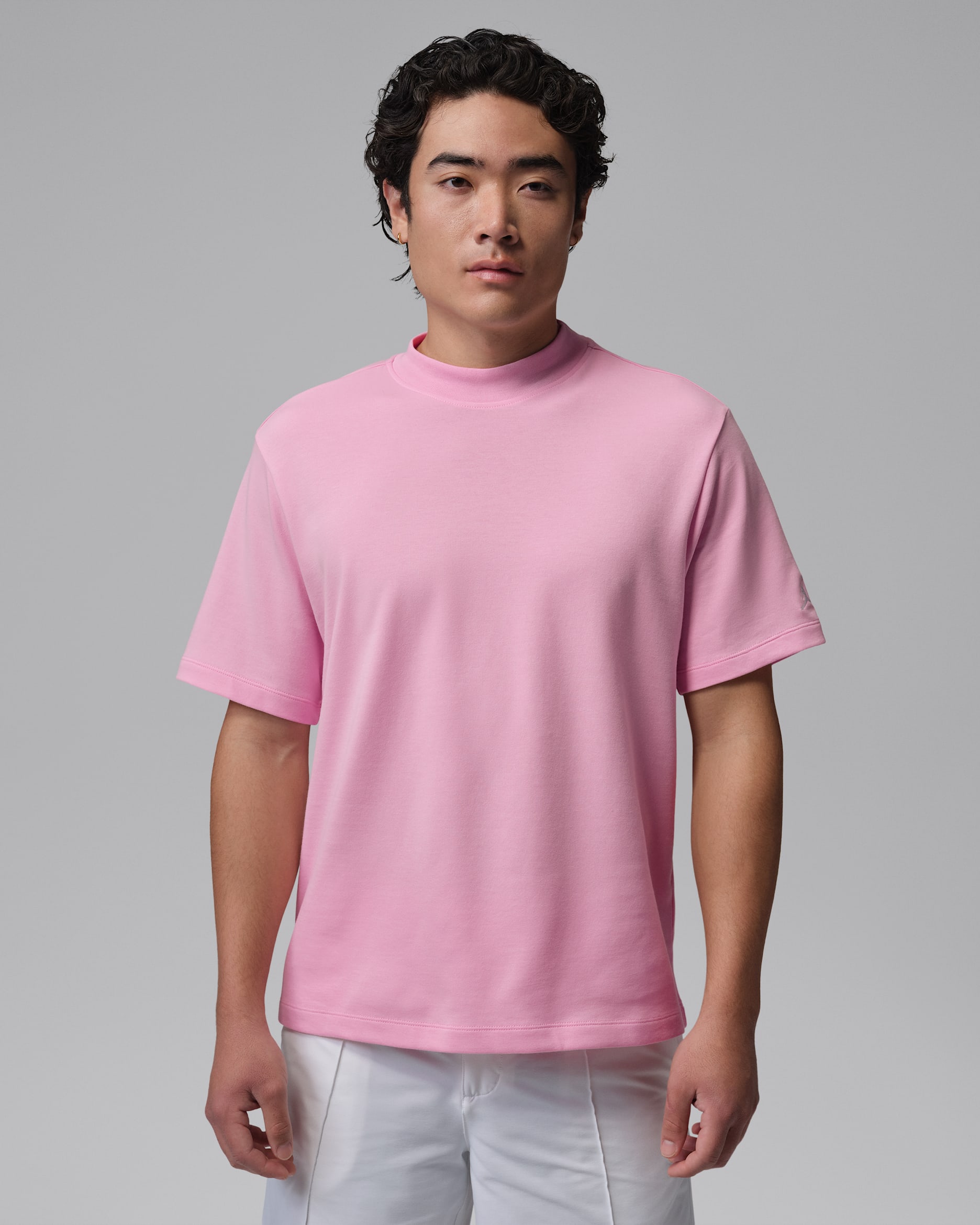 Playera de golf Dri-FIT de cuello alto para hombre Jordan Sport - Rosa suave medio/Blanco