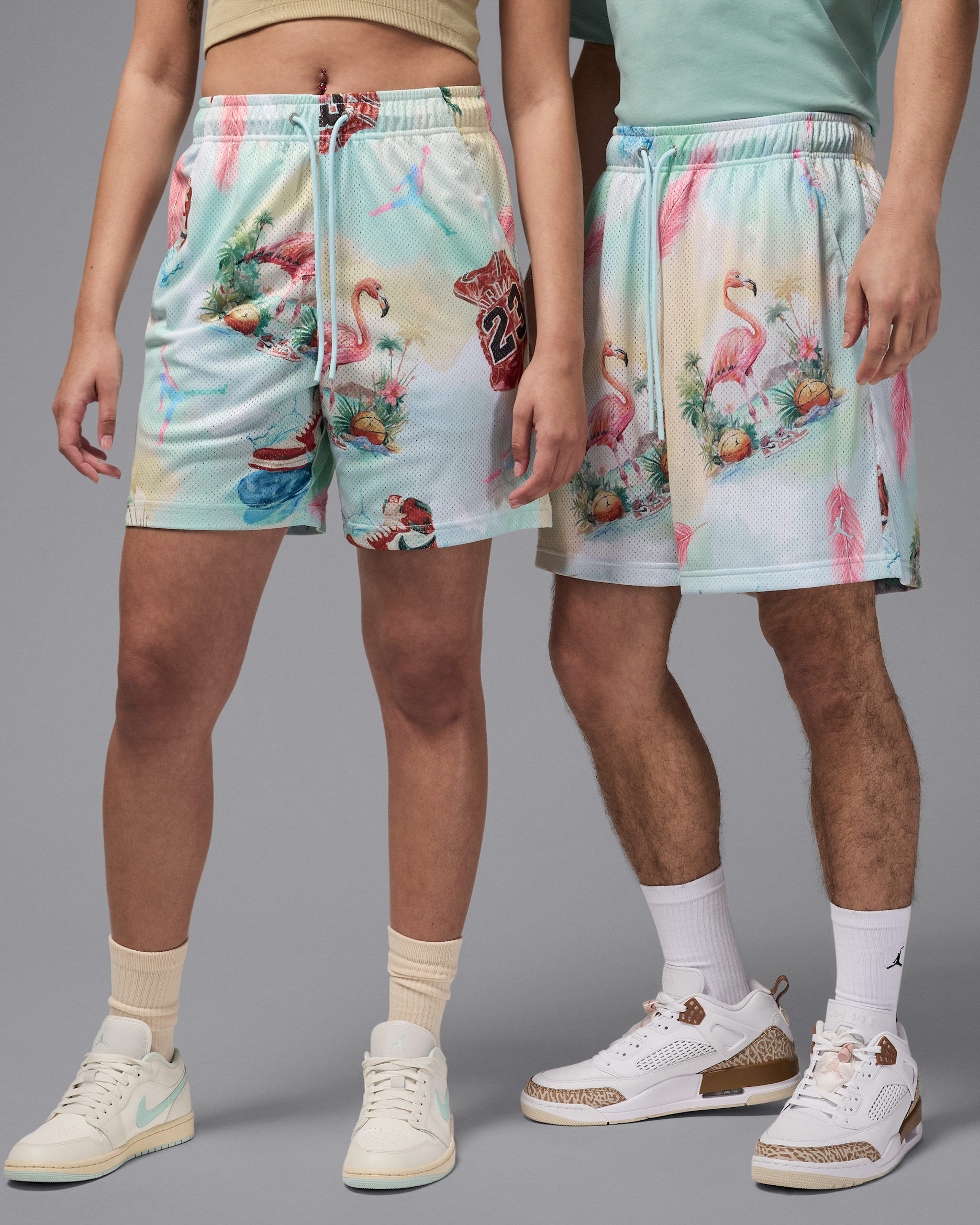 조던 에센셜 남성 프린트 메쉬 쇼츠 - 세일/글레이셔 블루