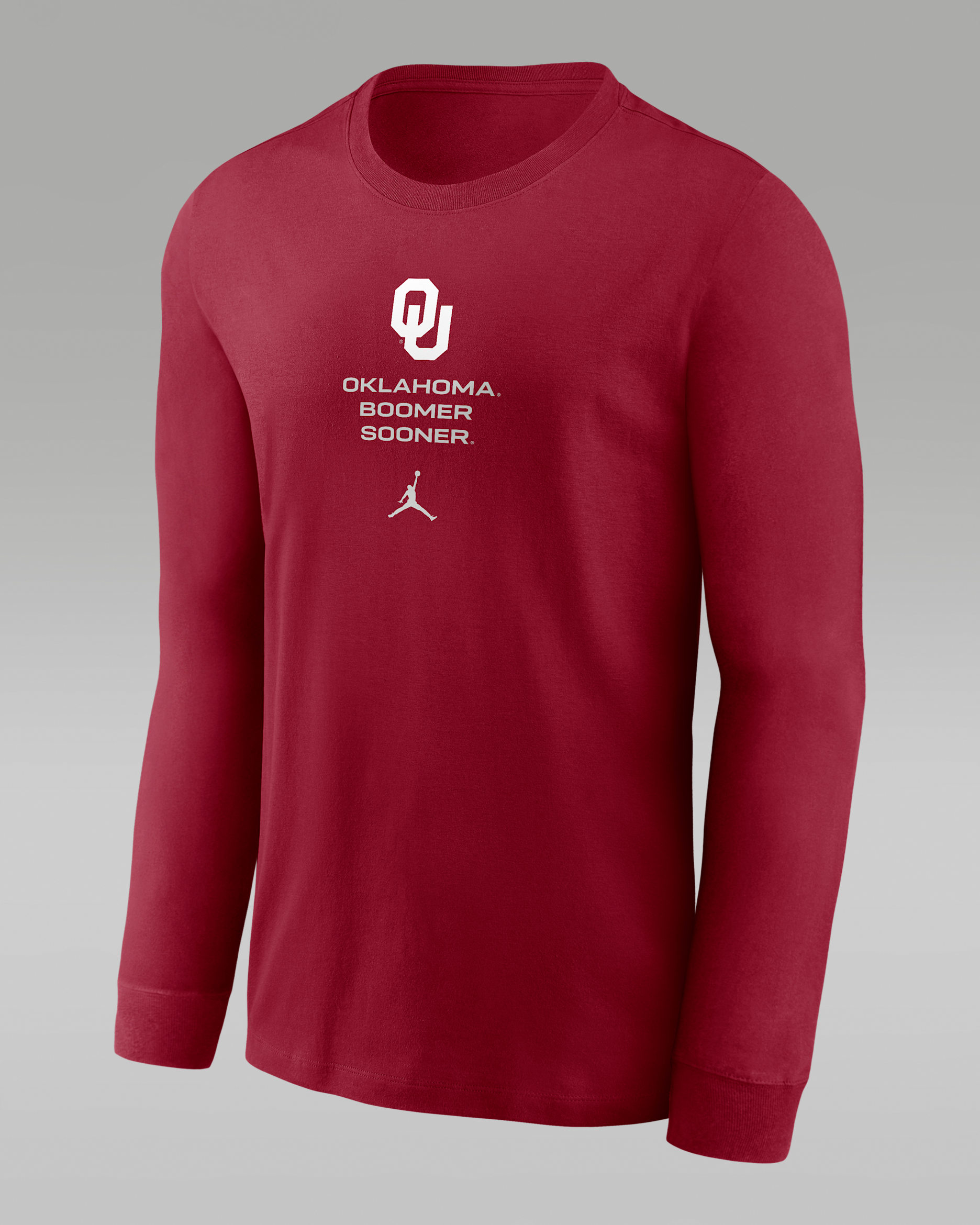 Oklahoma Sideline Men's Jordan Brand Dri-FIT College Long-Sleeve T-Shirt - Team Crimson
