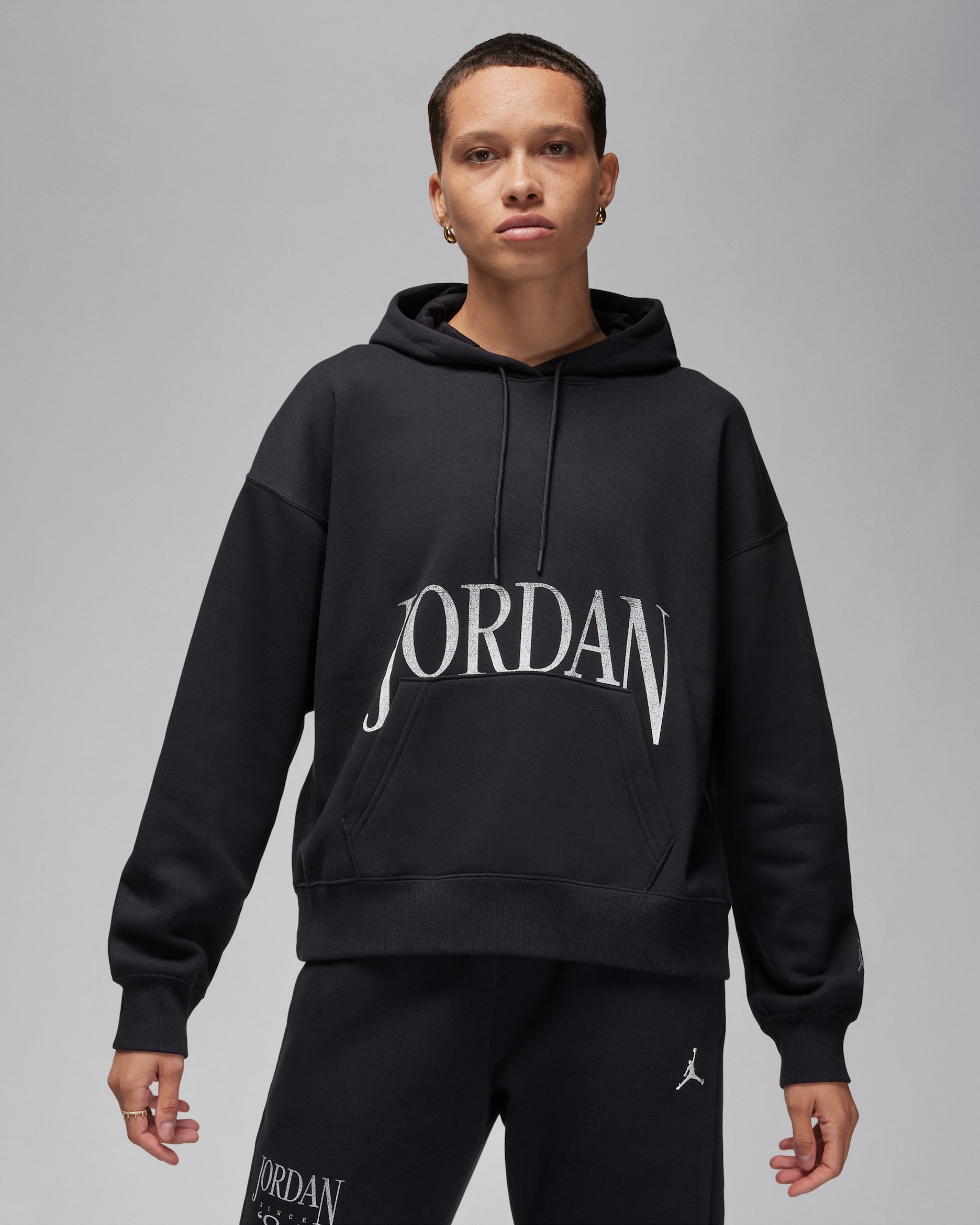 Jordan Brooklyn Fleece Women's Pullover Hoodie - Black/Sail