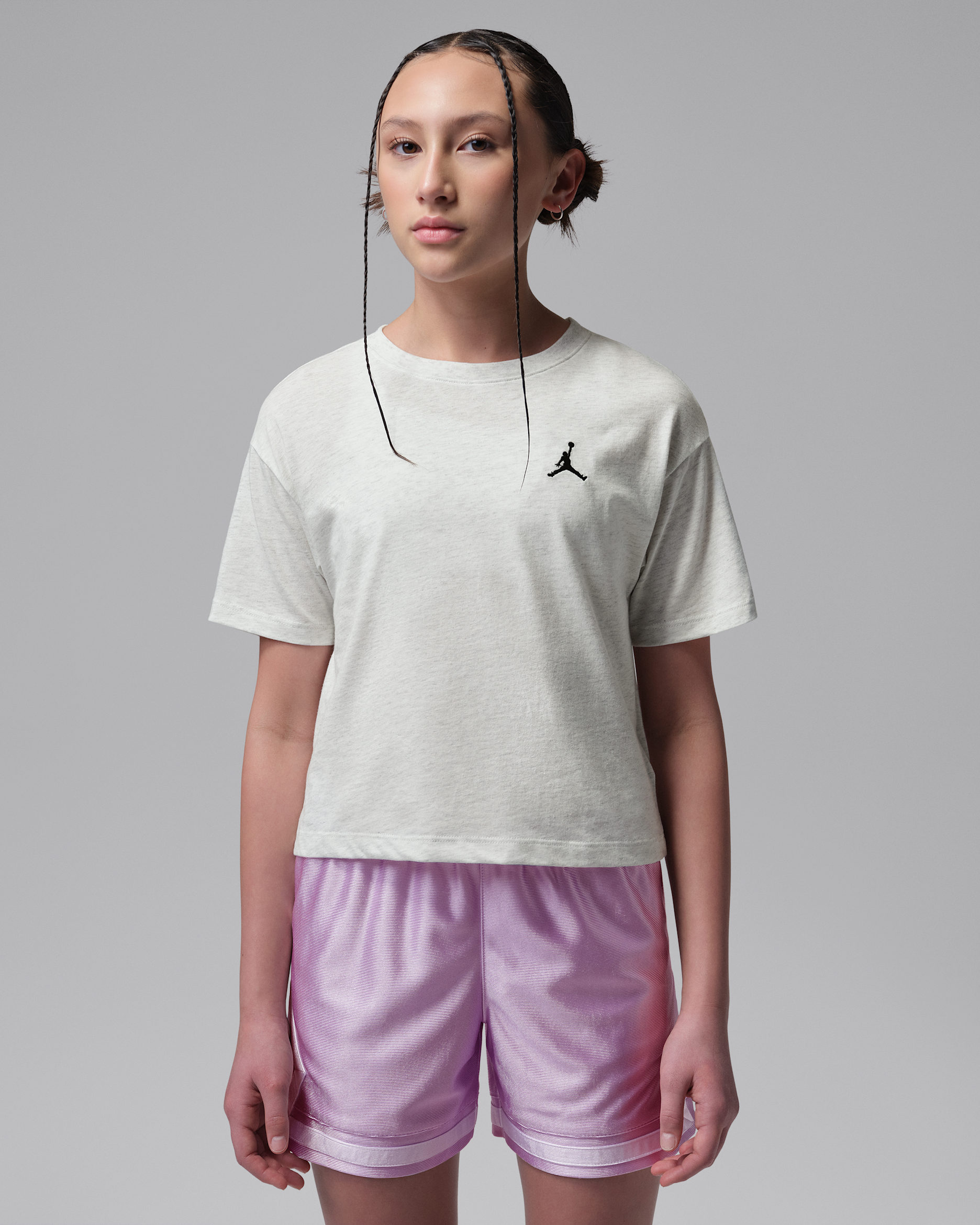 Jordan Brooklyn Essentials Samarreta brodada - Nen/a petit/a - Birch Heather