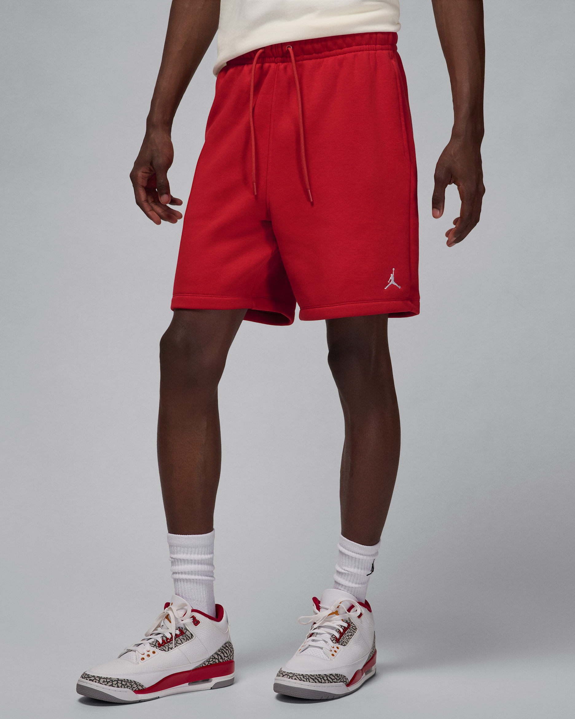 Jordan Brooklyn Fleece Erkek Şortu - Gym Red/Beyaz