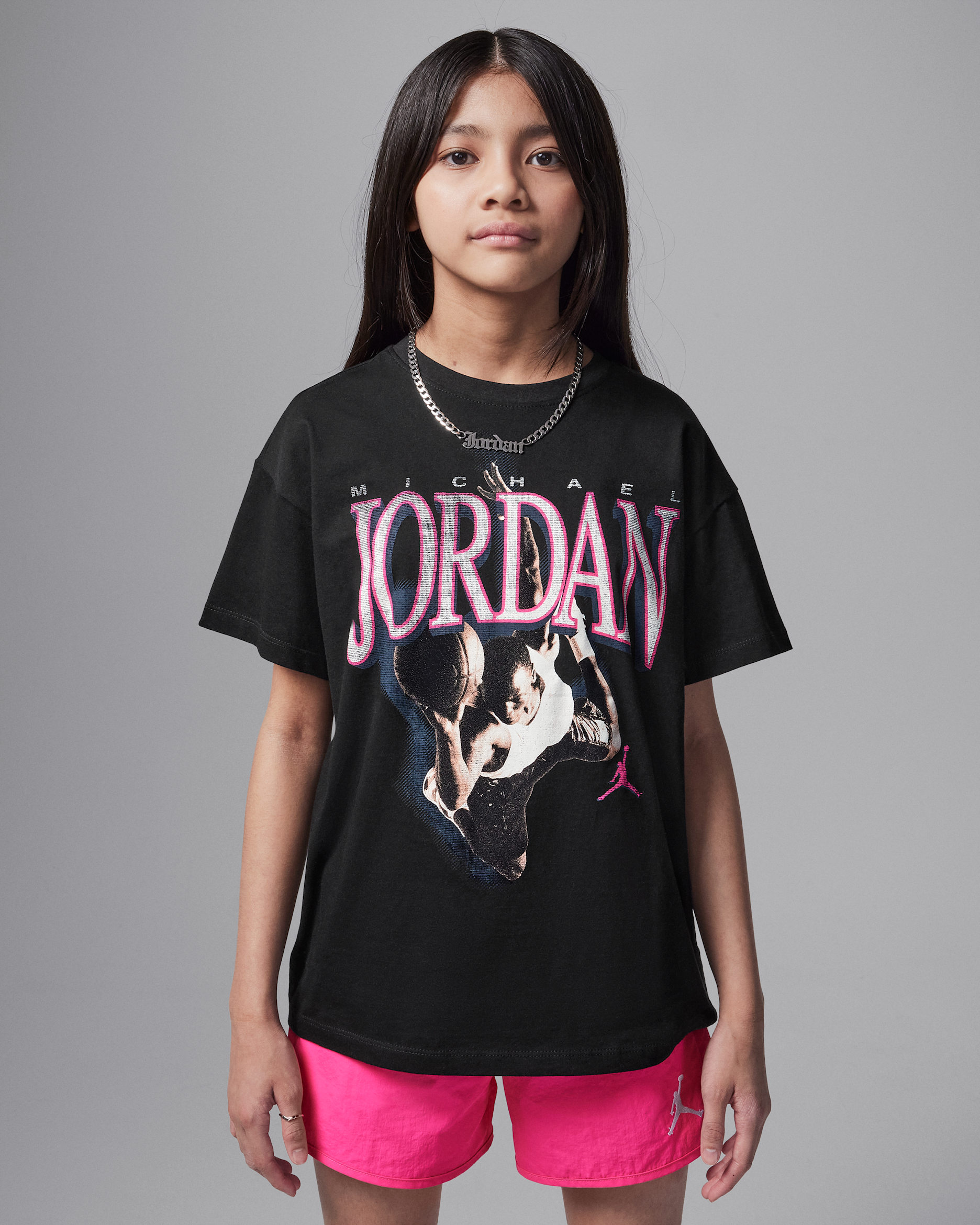 Oversized t-shirt Jordan Soar för ungdom - Svart