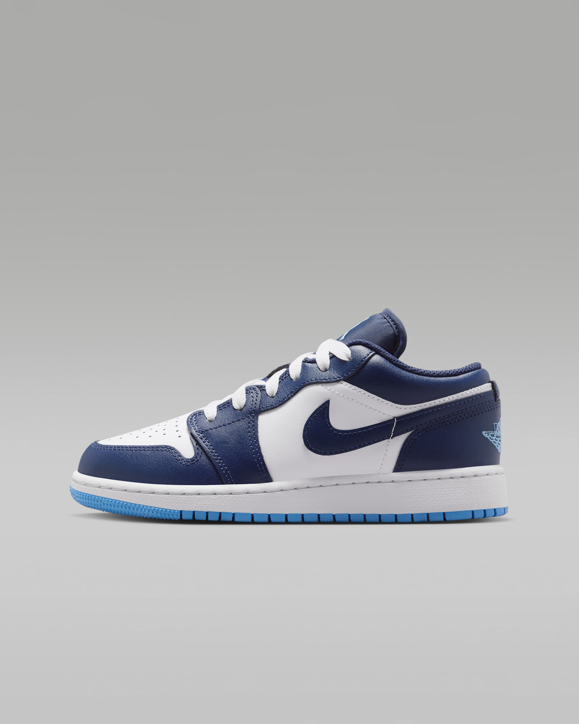 Air Jordan 1 Low Big Kids' Shoes - Midnight Navy/White/University Blue