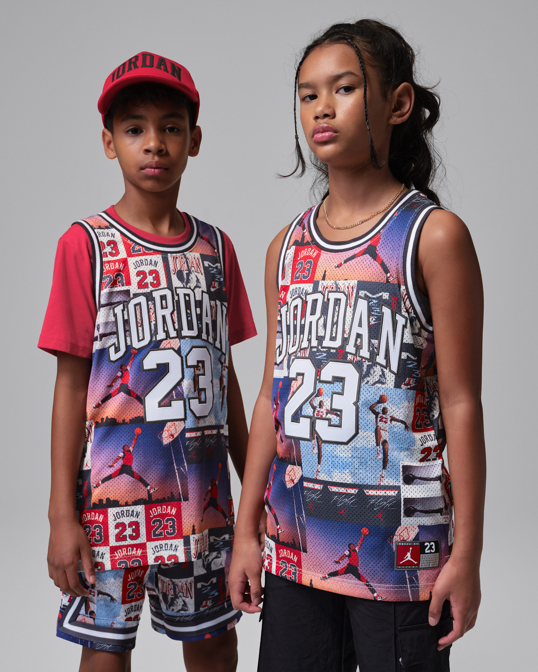 Jersey estampado para niños talla grande Jordan23 - Sombrío apagado