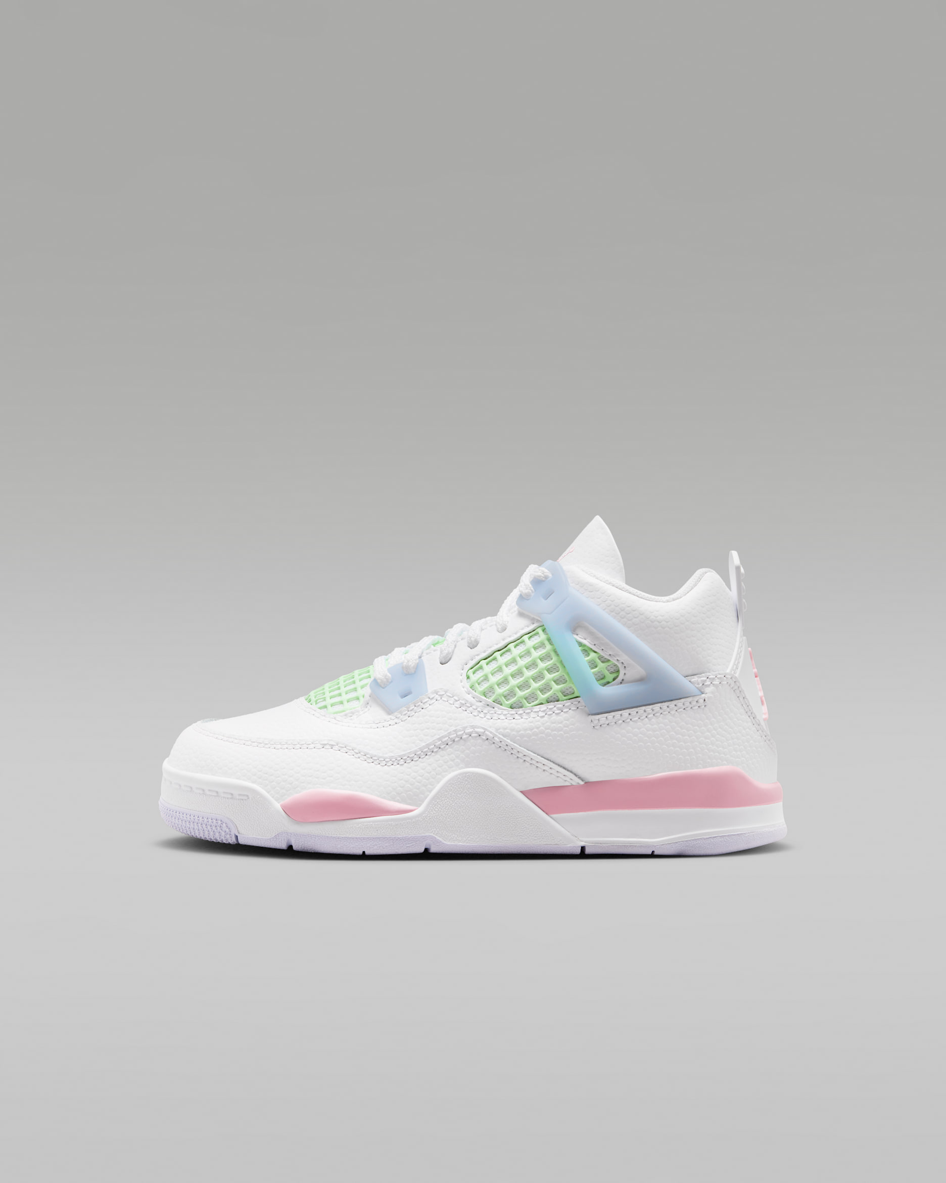 ジョーダン 4 レトロ リトルキッズシューズ - ホワイト/ハーフブルー/ベイパーグリーン/ミディアムソフトピンク