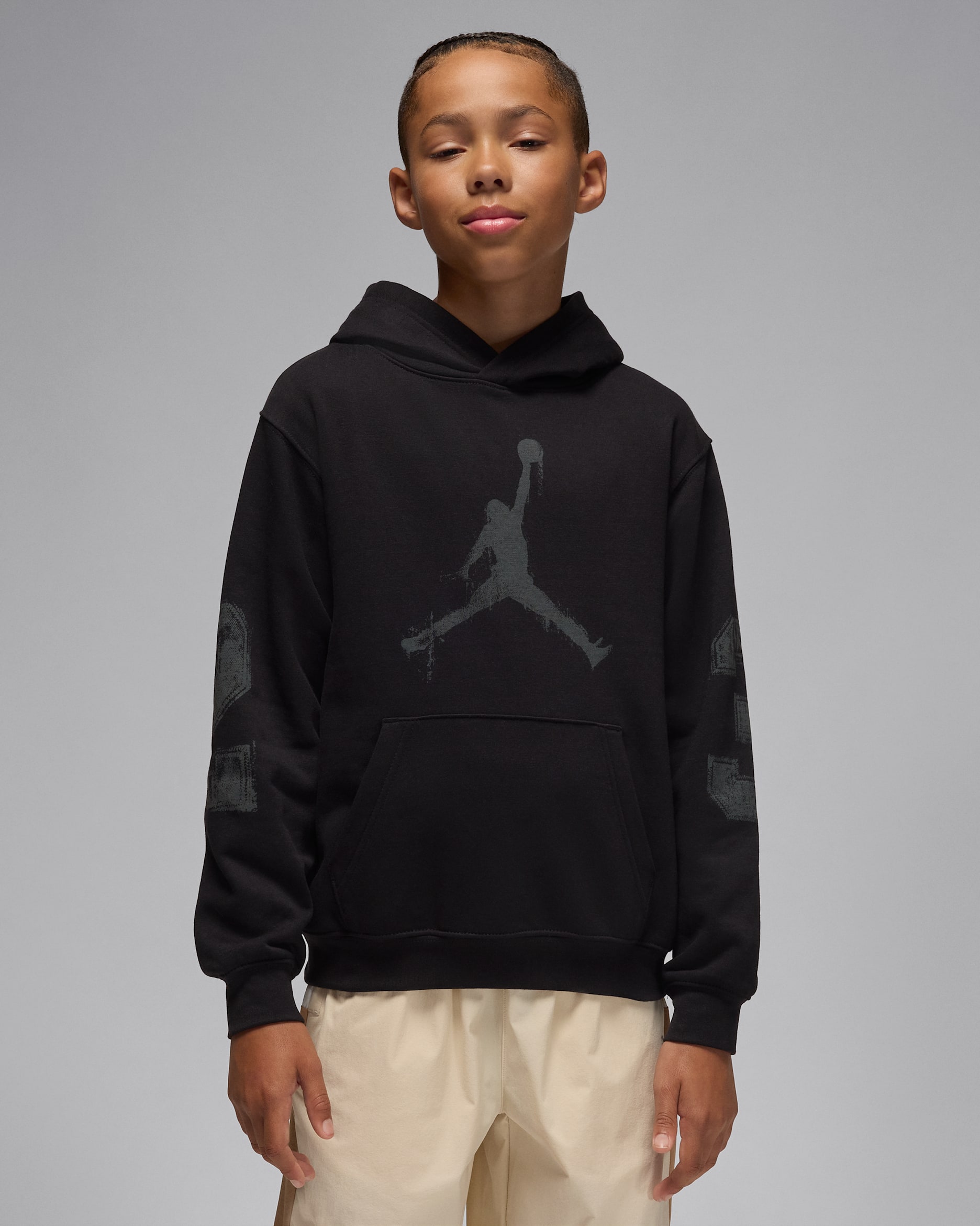Jordan MVP Big Kids' Jumpman Fleece Pullover Hoodie - Black