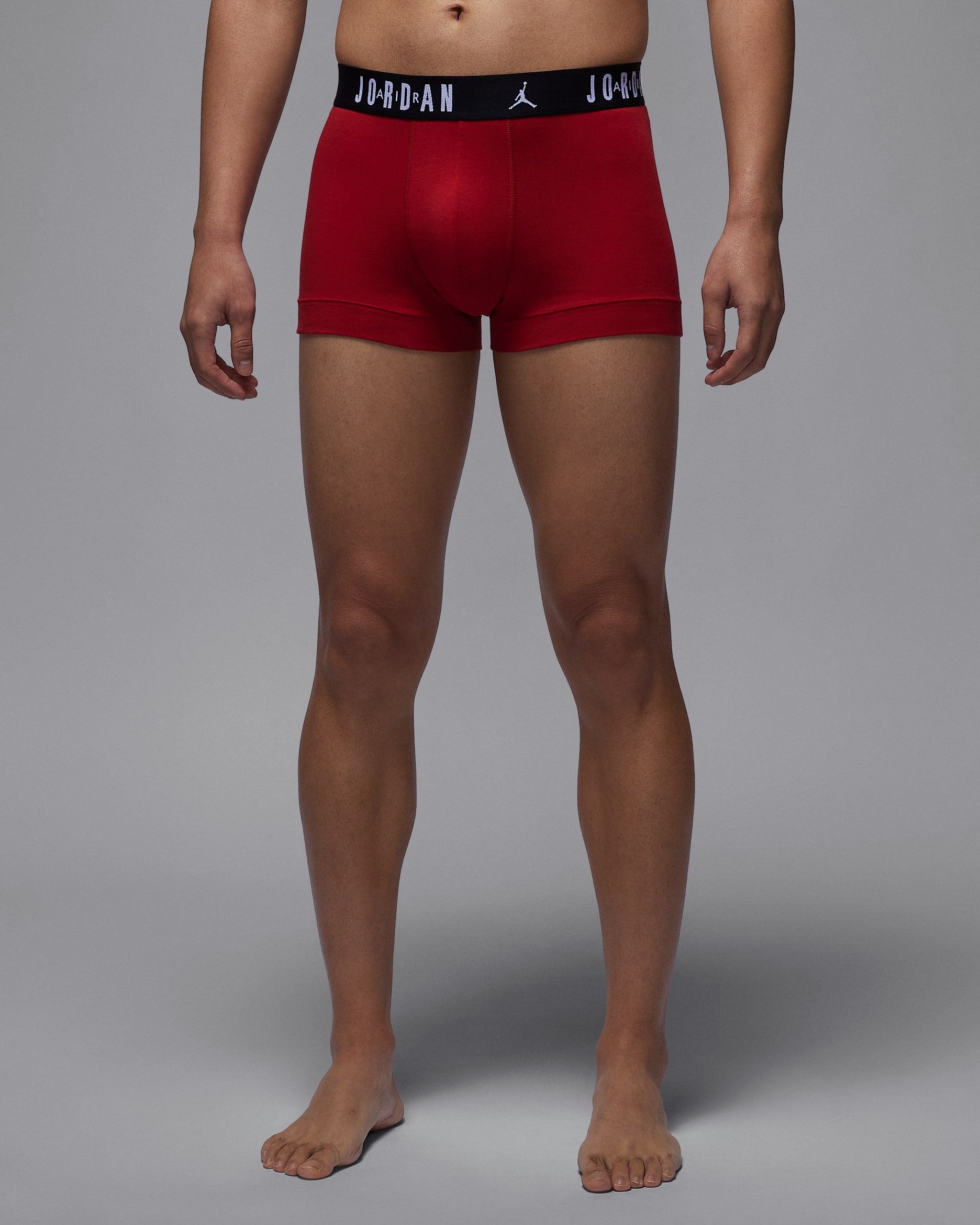조던 남성 플라이트 코튼 복서 브리프(3팩) - 짐 레드/블랙