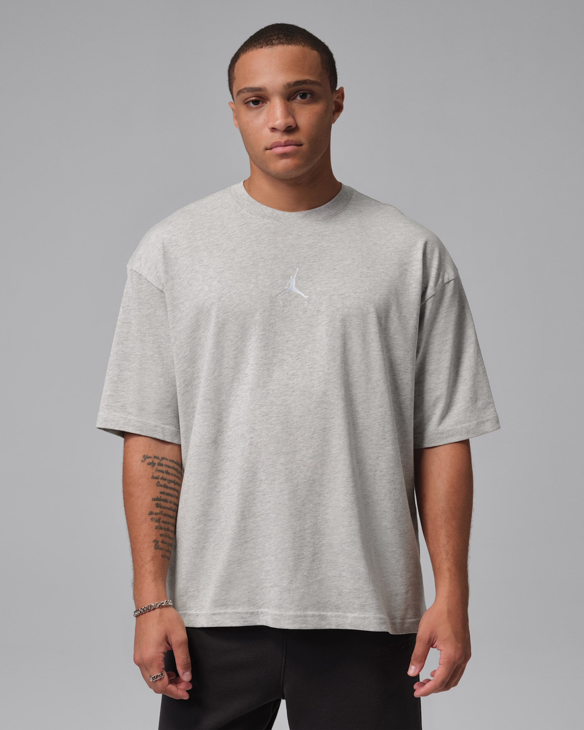 T-shirt oversize Jordan Flight Essentials – Uomo - Grey Heather/Bianco