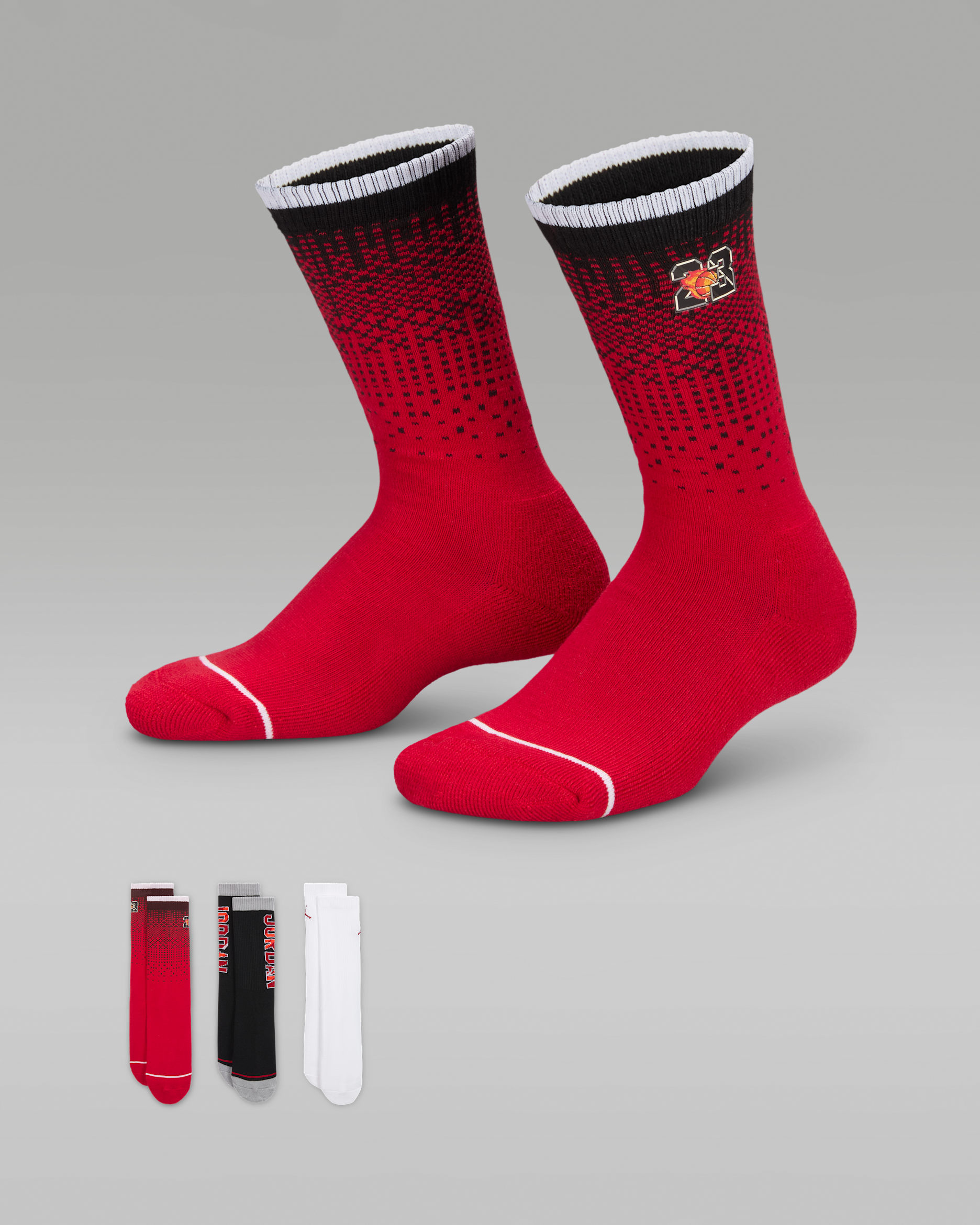 ジョーダン ジュニア カスタマイズド エア クルー ソックス (3足) - ホワイト