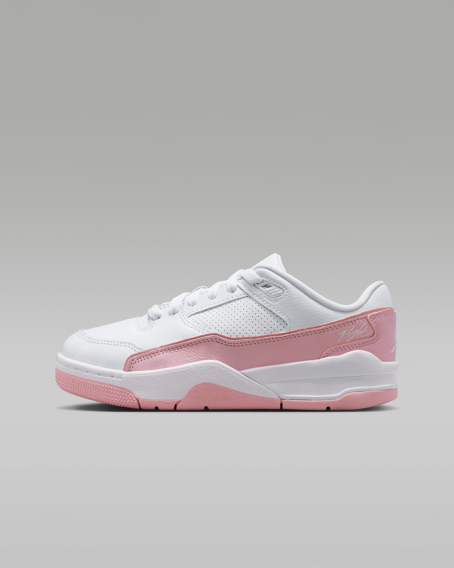 Jordan Flight Court Older Kids' Shoes - White/Medium Soft Pink