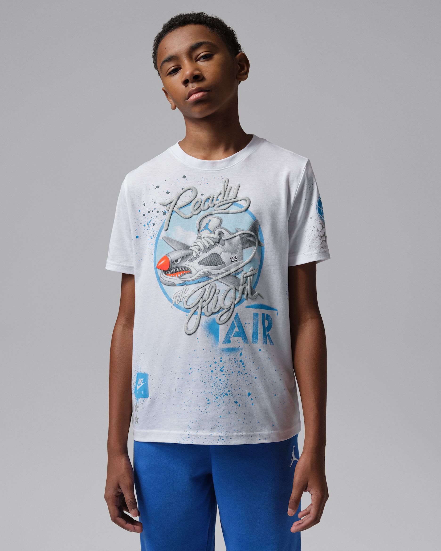 조던 주니어 'Ready For Flight' 티셔츠 - 화이트