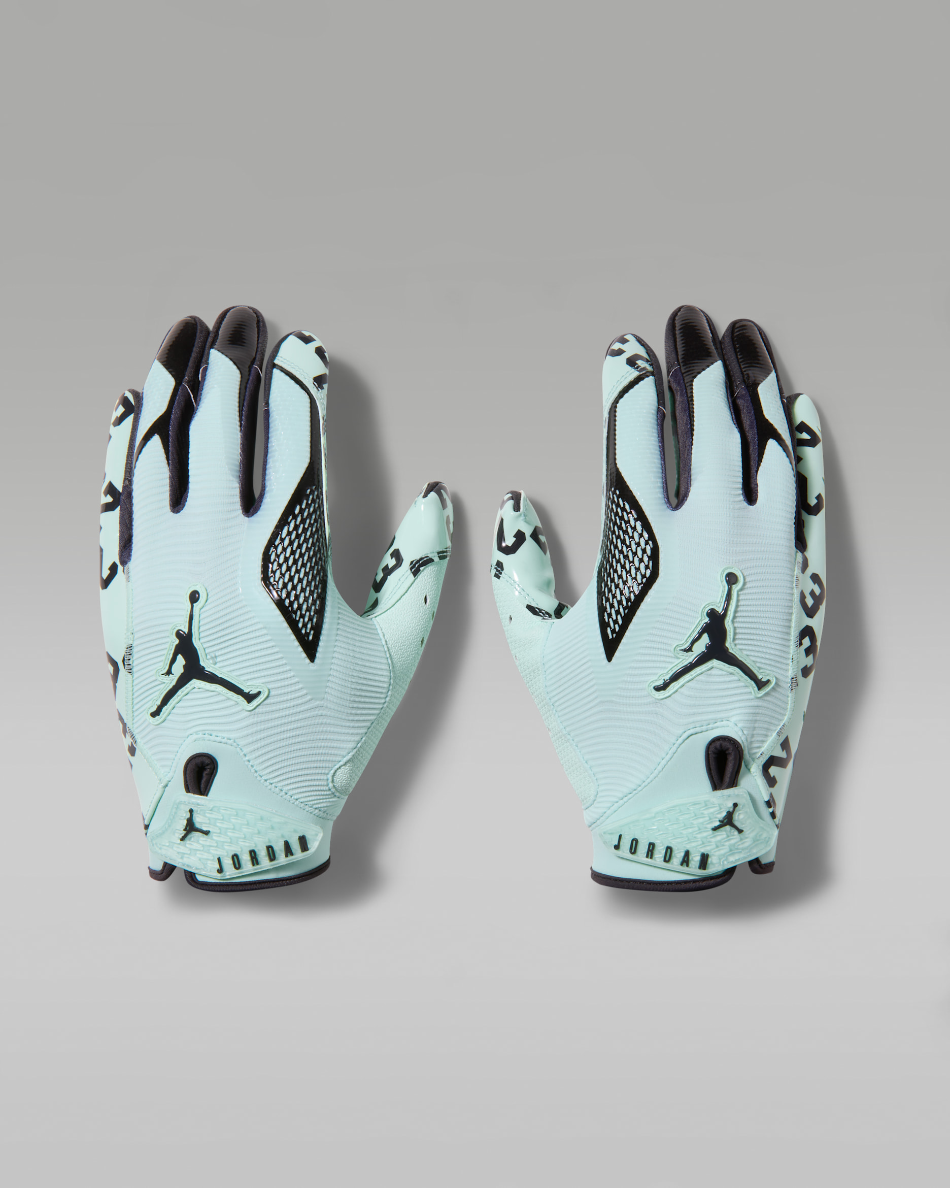 Jordan Fly Lock 2.0 Football Gloves - Mint Foam/Oil Grey
