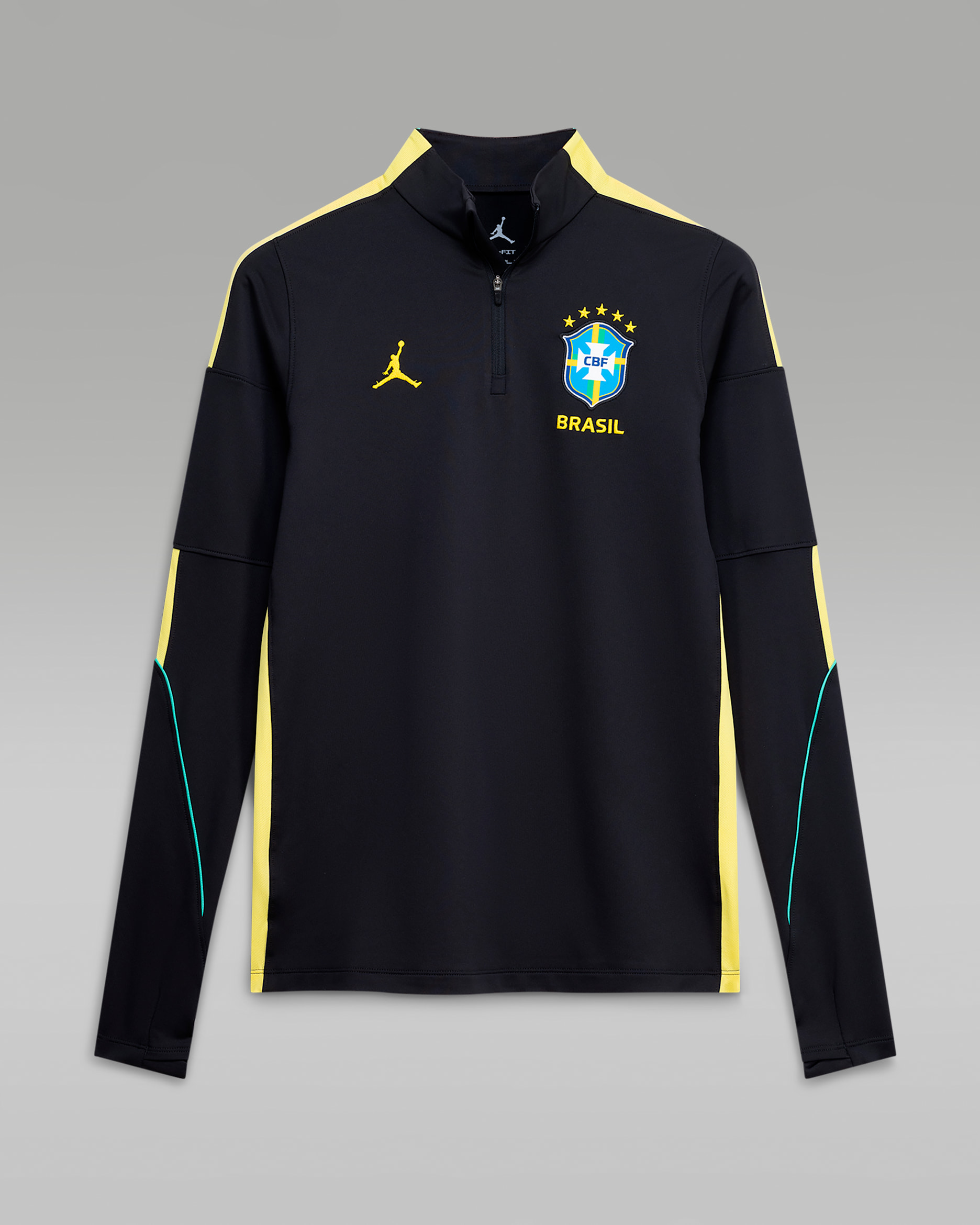 Brazil Strike Women's Jordan Dri-FIT Soccer Knit Drill Top - Black/Yellow Pulse/Infrared 23